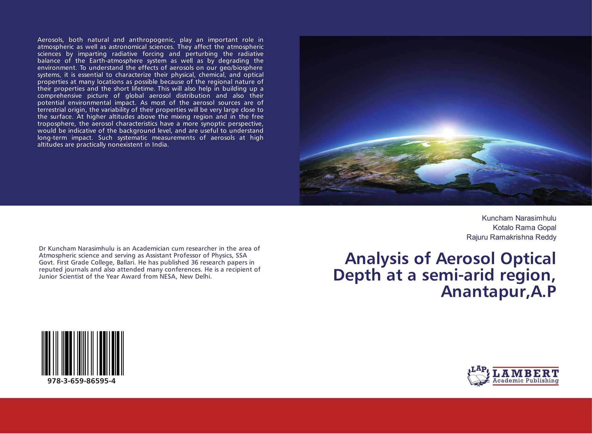 analysis of aerosol optical depth at a semi-arid region, anan