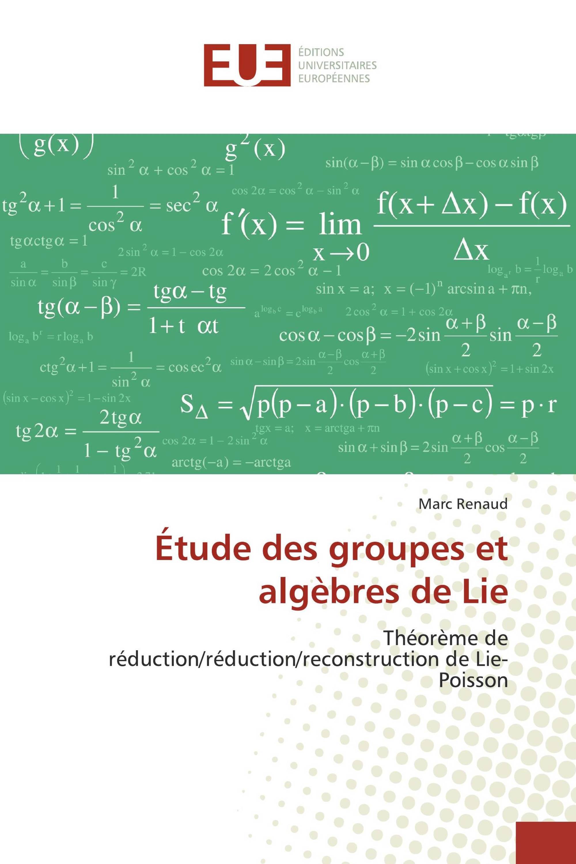 Étude des groupes et algèbres de Lie