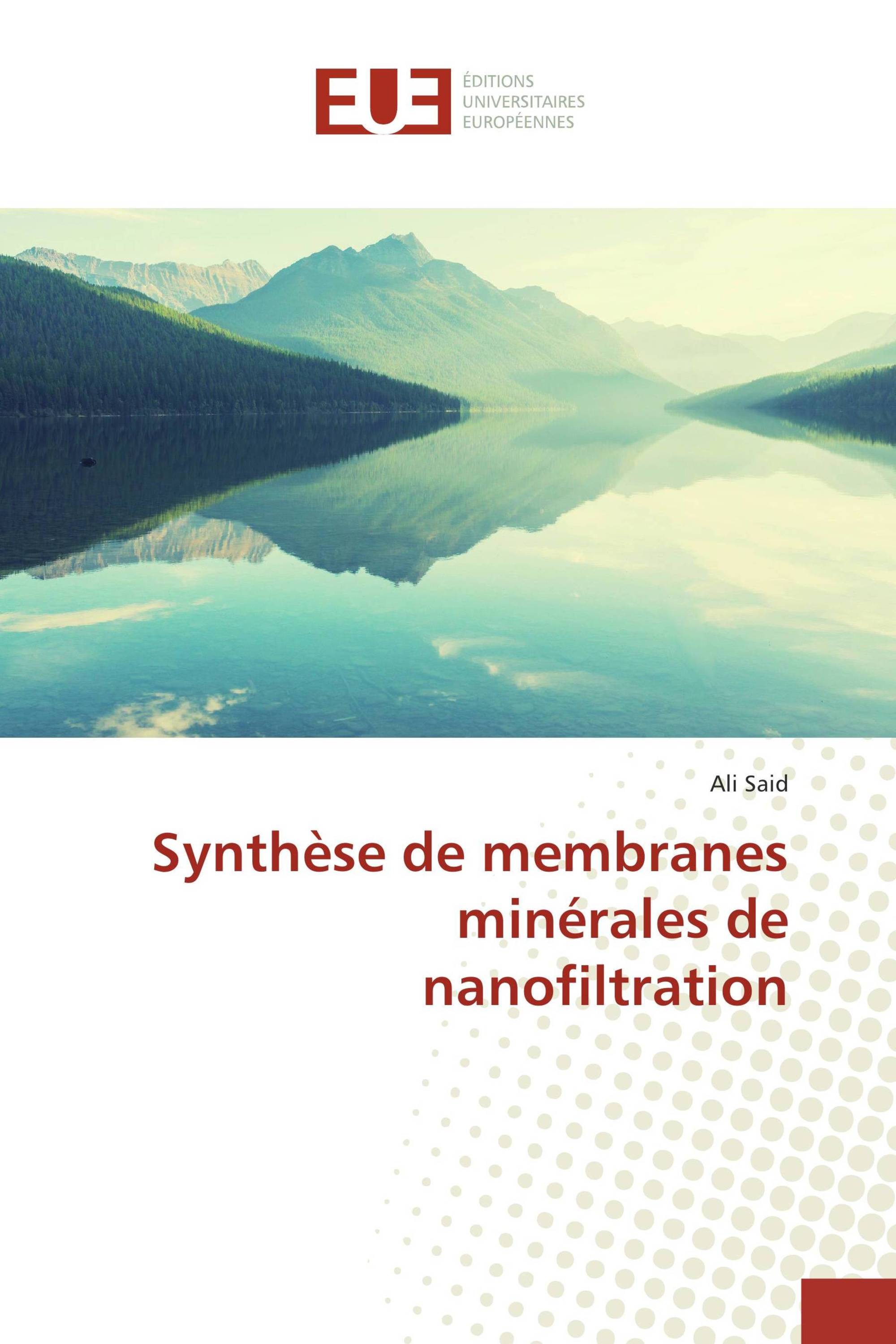 Synthèse de membranes minérales de nanofiltration