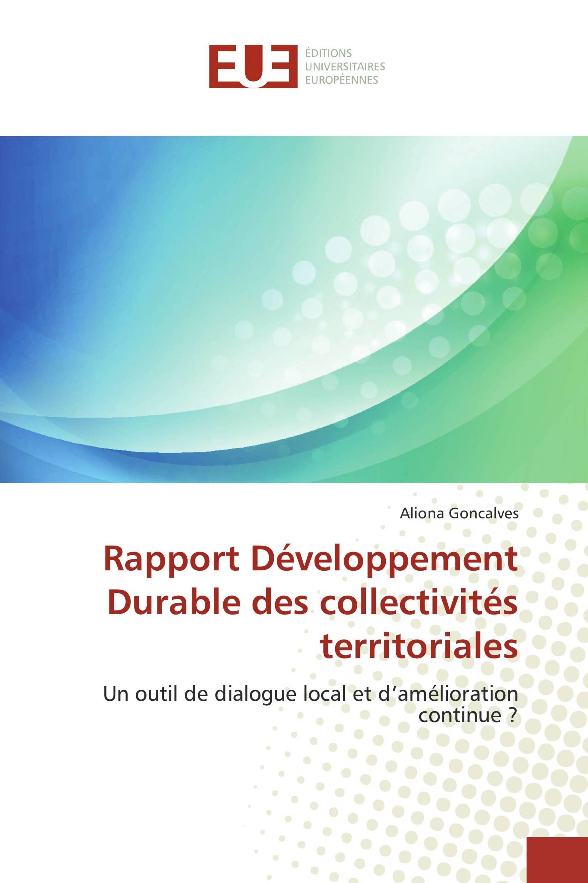 Rapport Développement Durable des collectivités territoriales