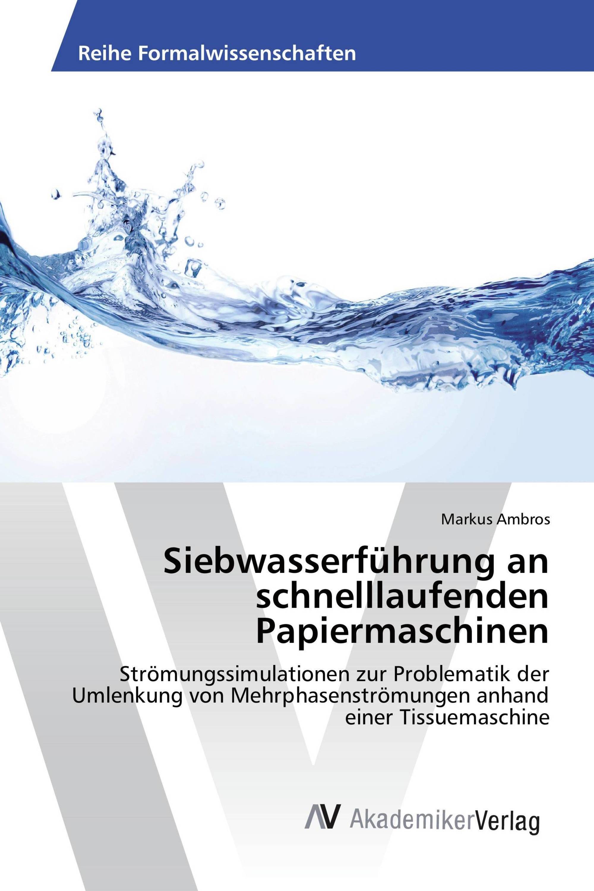 Siebwasserführung an schnelllaufenden Papiermaschinen