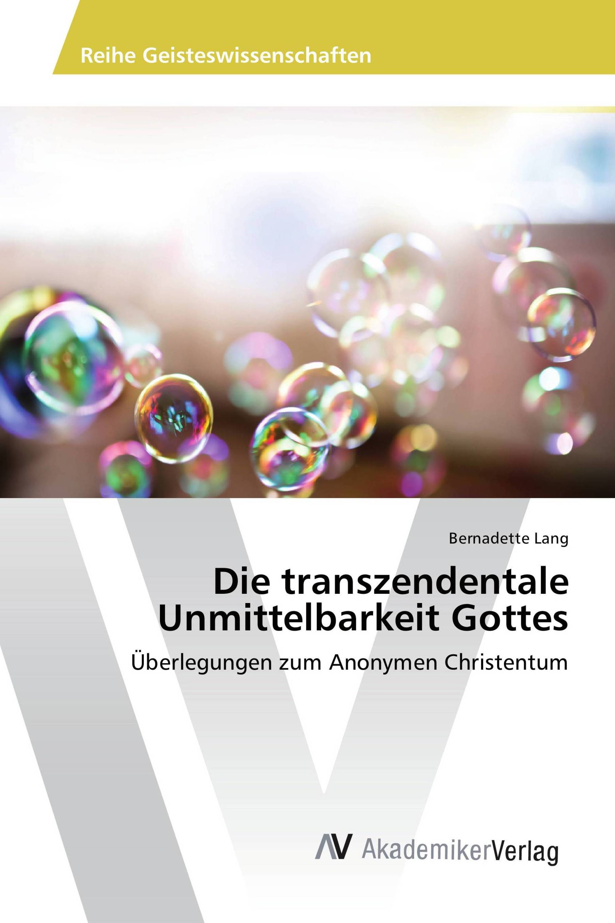 Die transzendentale Unmittelbarkeit Gottes