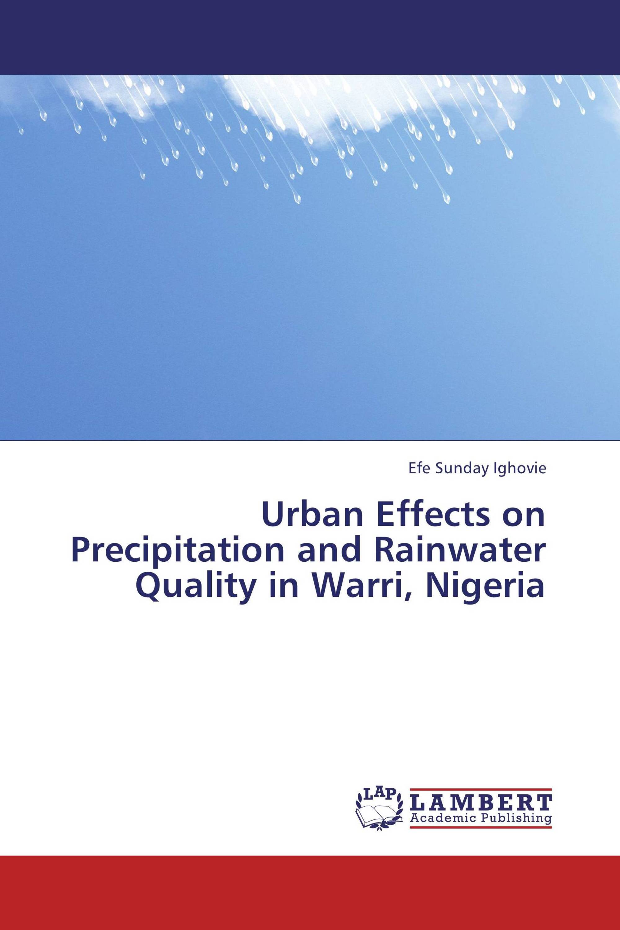 Urban Effects on Precipitation and Rainwater Quality in Warri, Nigeria