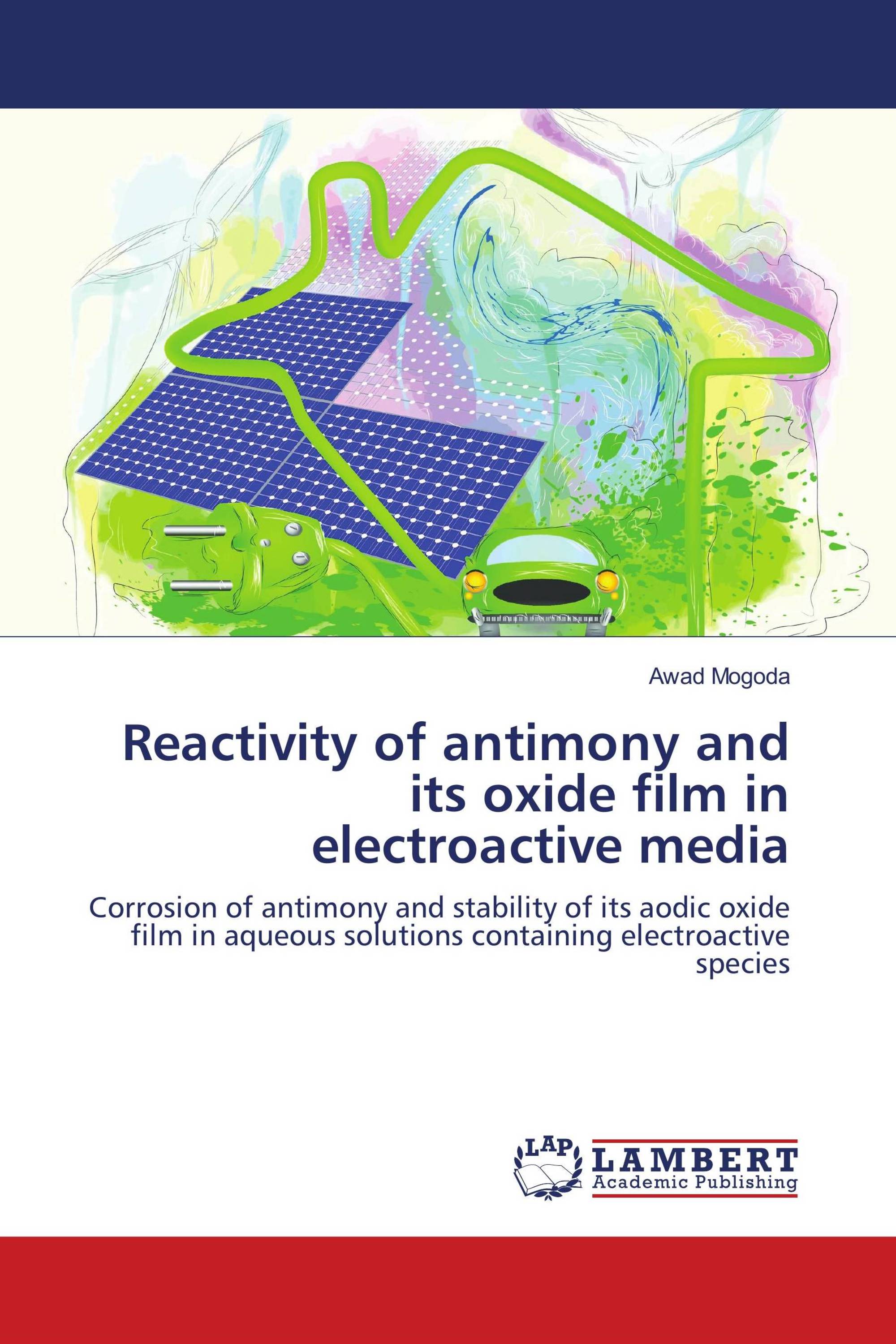 Reactivity of antimony and its oxide film in electroactive media