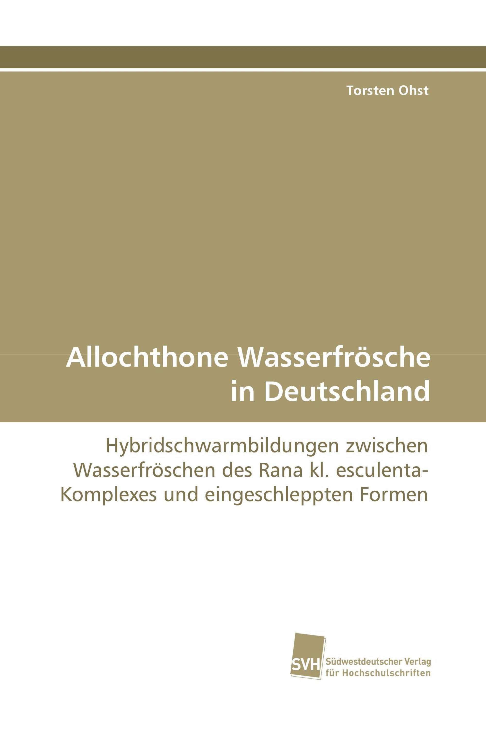 Allochthone Wasserfrösche in Deutschland