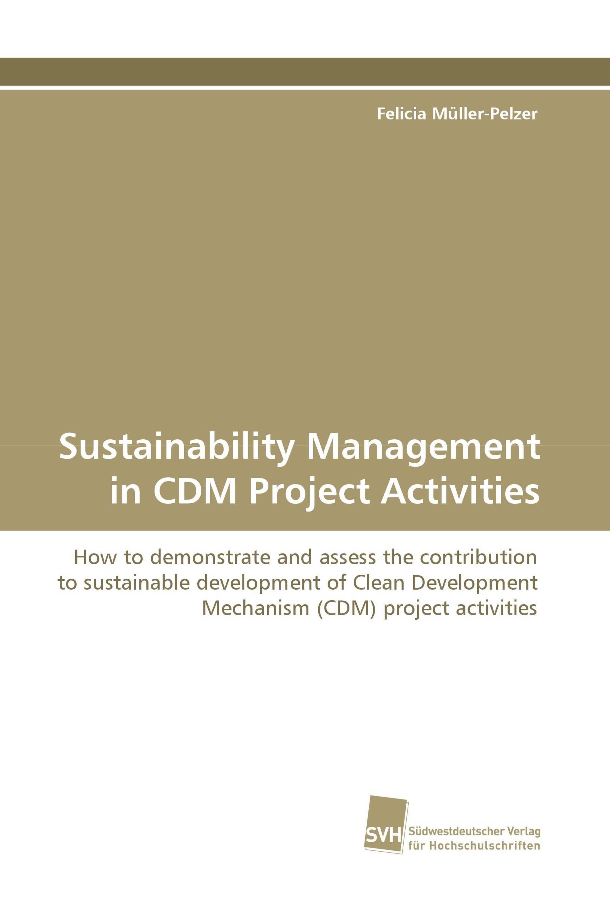 Sustainability Management in CDM Project Activities