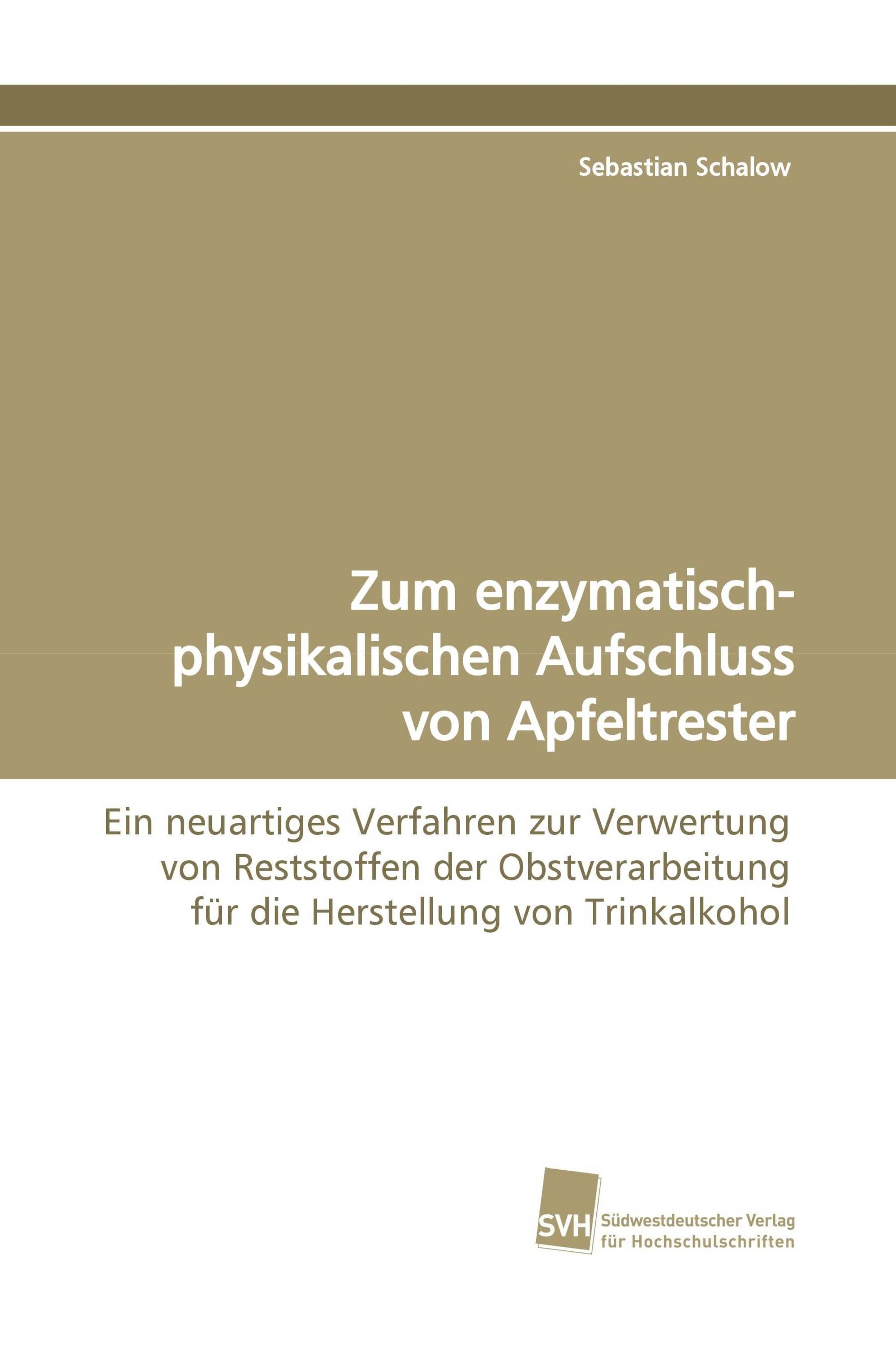 Zum enzymatisch-physikalischen Aufschluss von Apfeltrester