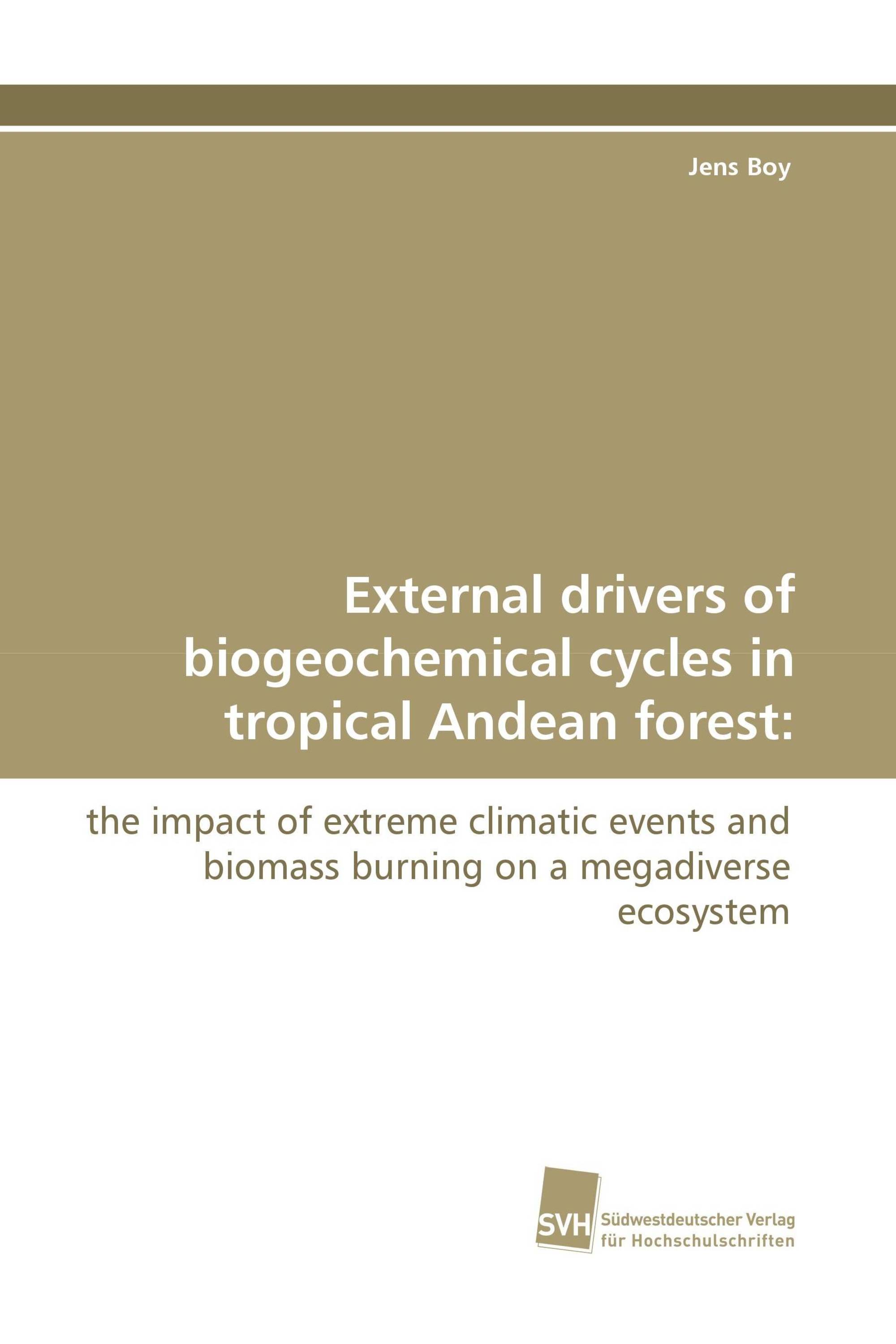 External drivers of biogeochemical cycles in tropical Andean forest: