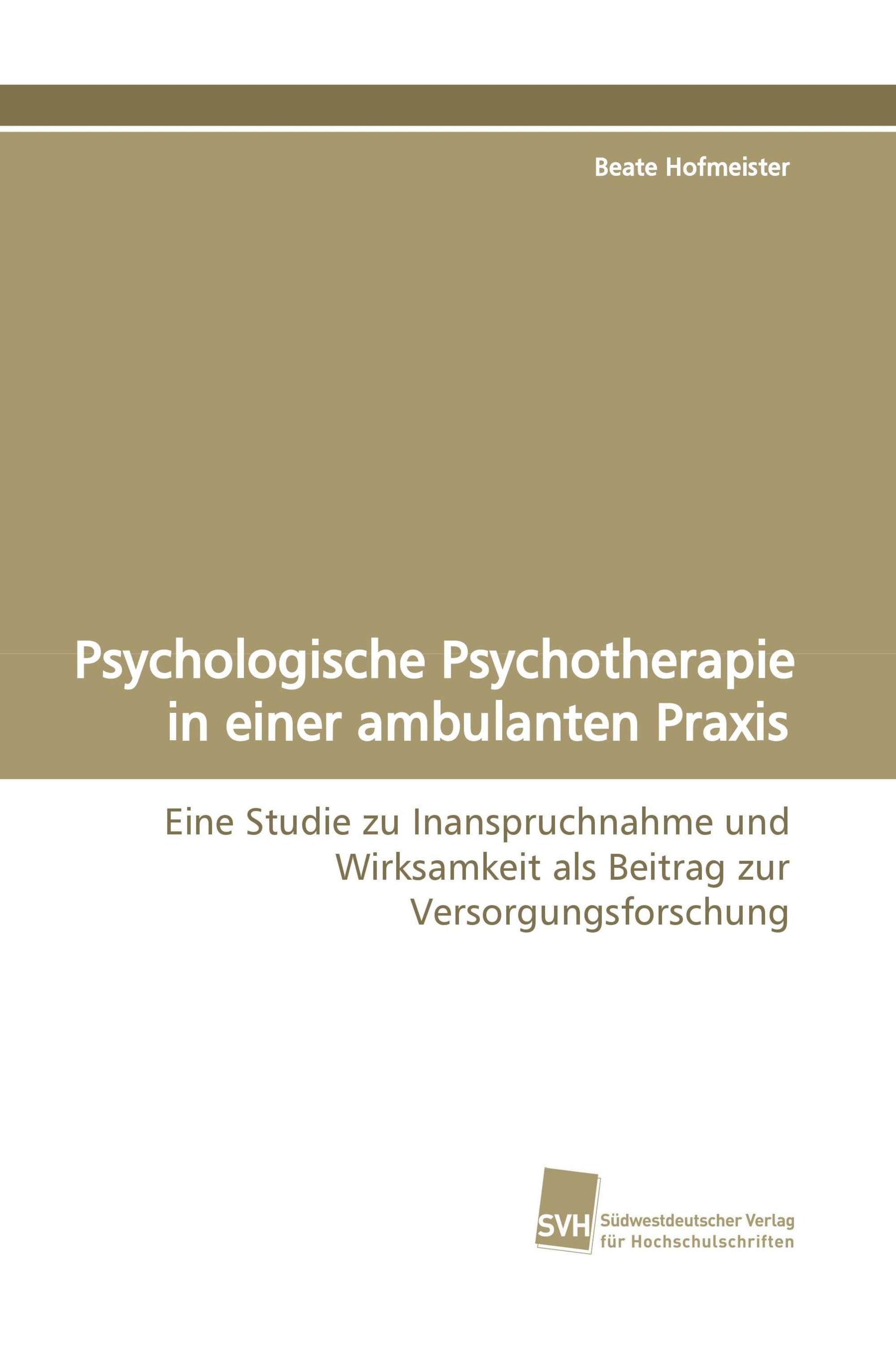 Psychologische Psychotherapie in einer ambulanten Praxis