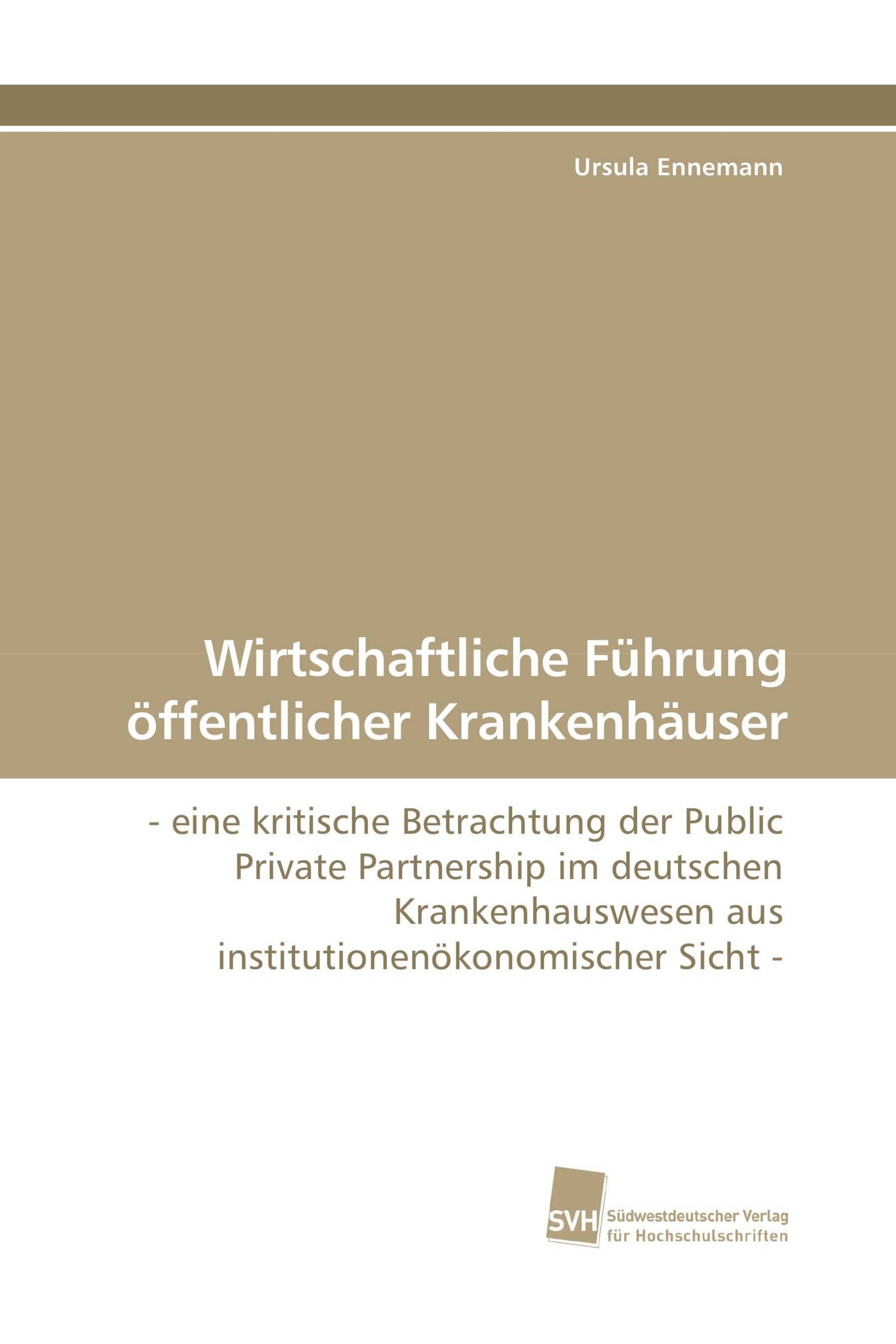 Wirtschaftliche Führung öffentlicher Krankenhäuser