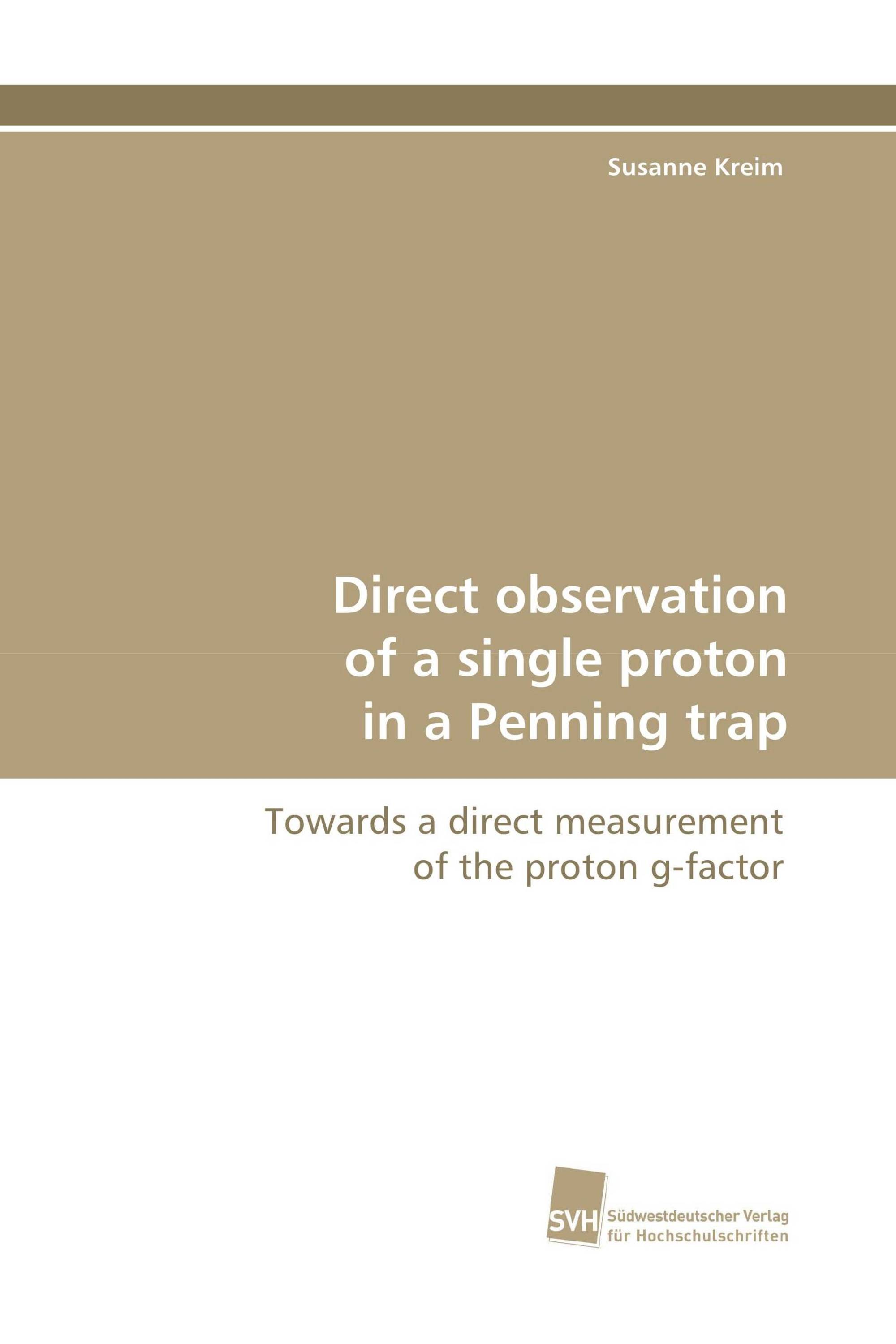 Direct observation of a single proton in a Penning trap