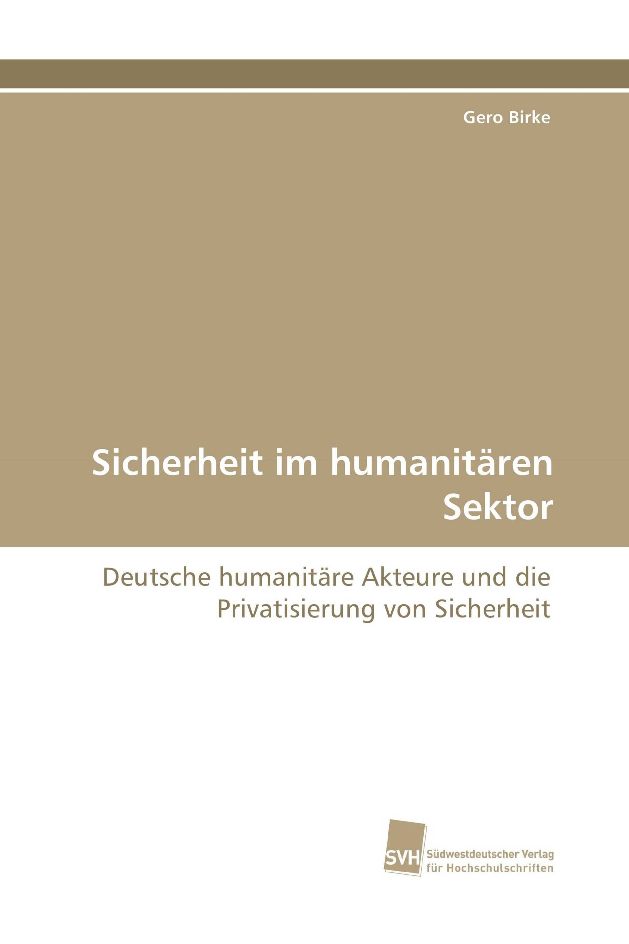 Sicherheit im humanitären Sektor