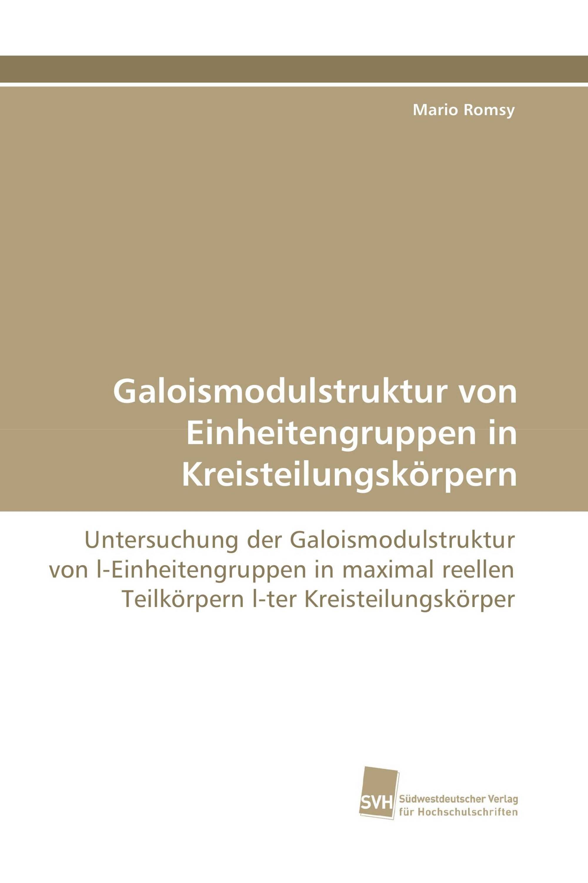 Galoismodulstruktur von Einheitengruppen in Kreisteilungskörpern