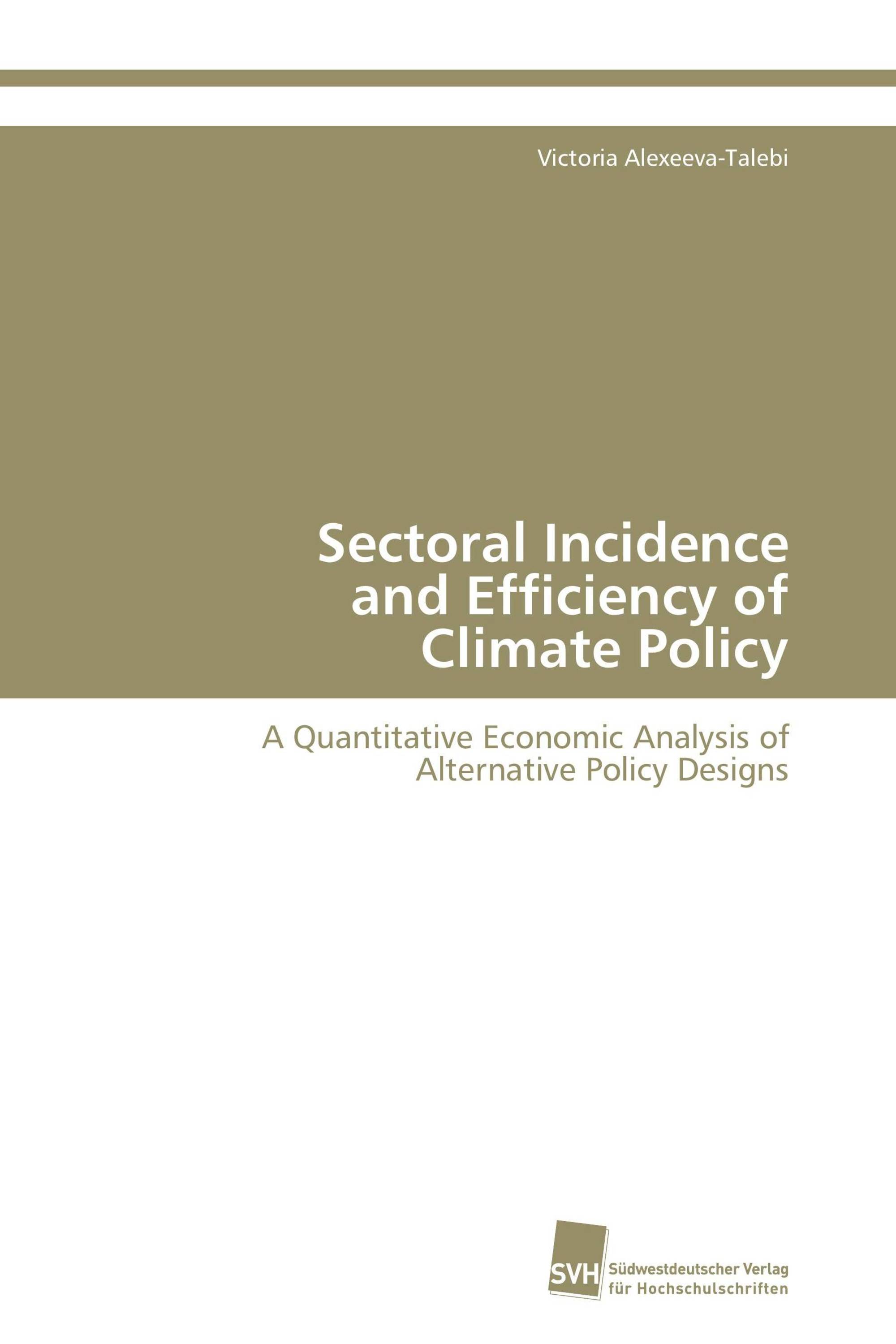 Sectoral Incidence and Efficiency of Climate Policy