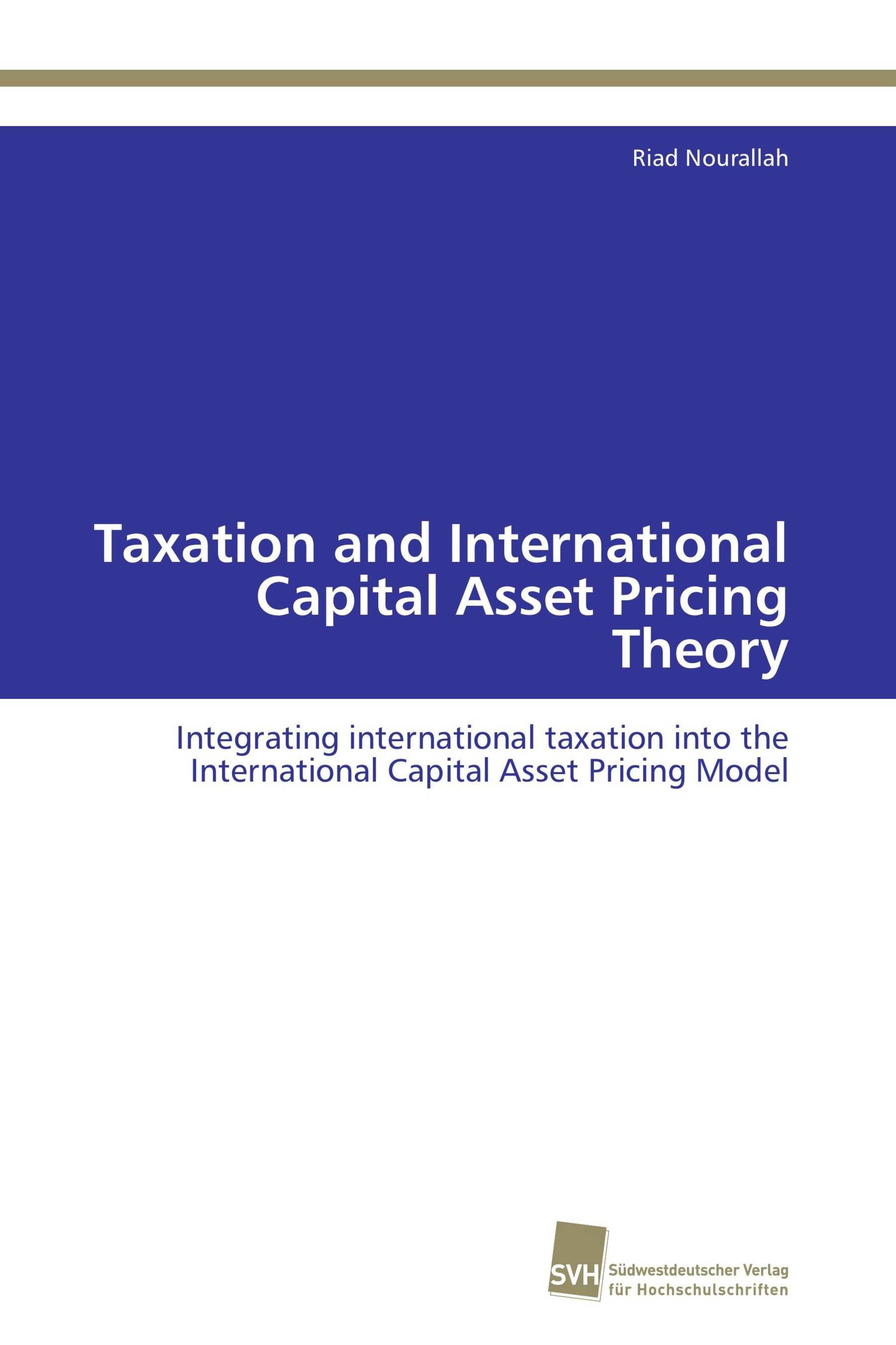 Taxation and International Capital Asset Pricing Theory