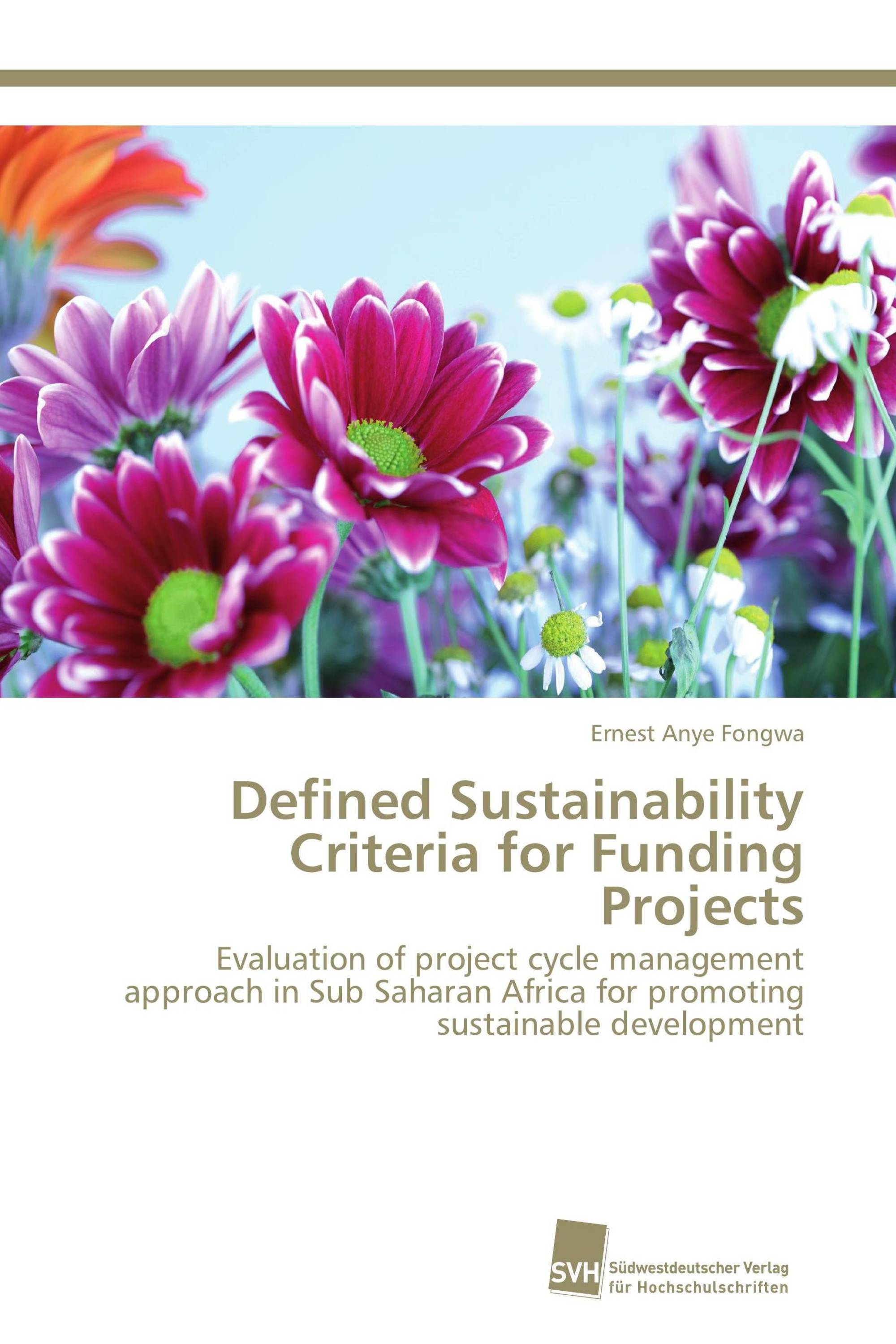 Defined Sustainability Criteria for Funding Projects