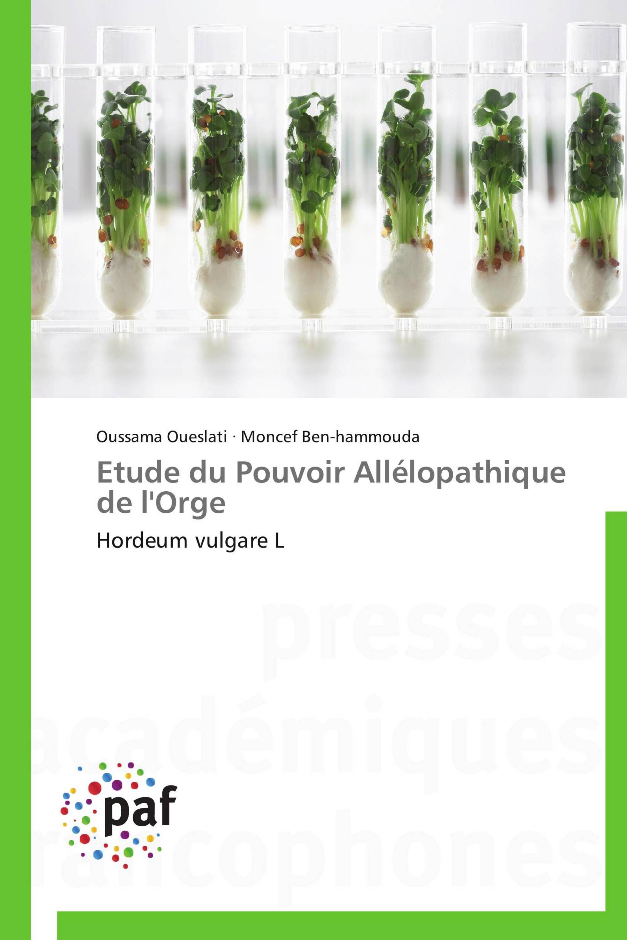 Etude du Pouvoir Allélopathique de l'Orge