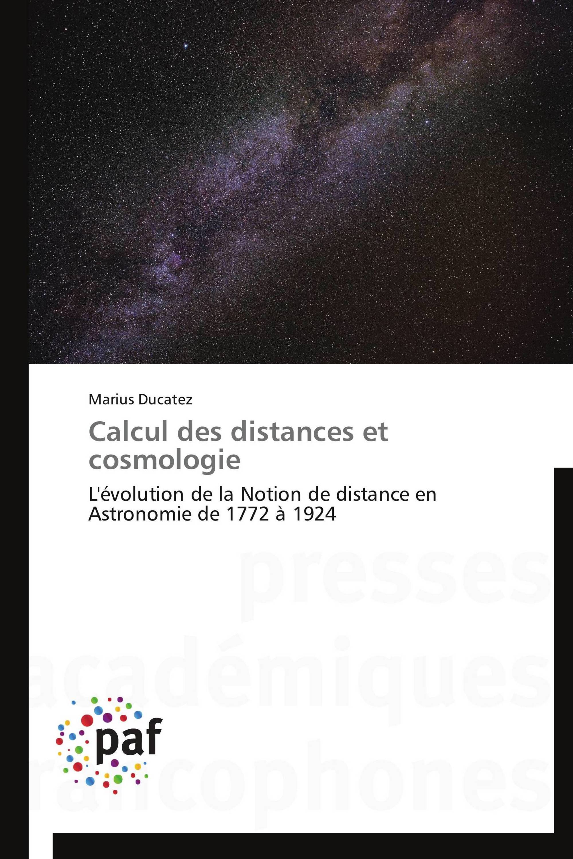 Calcul des distances et cosmologie