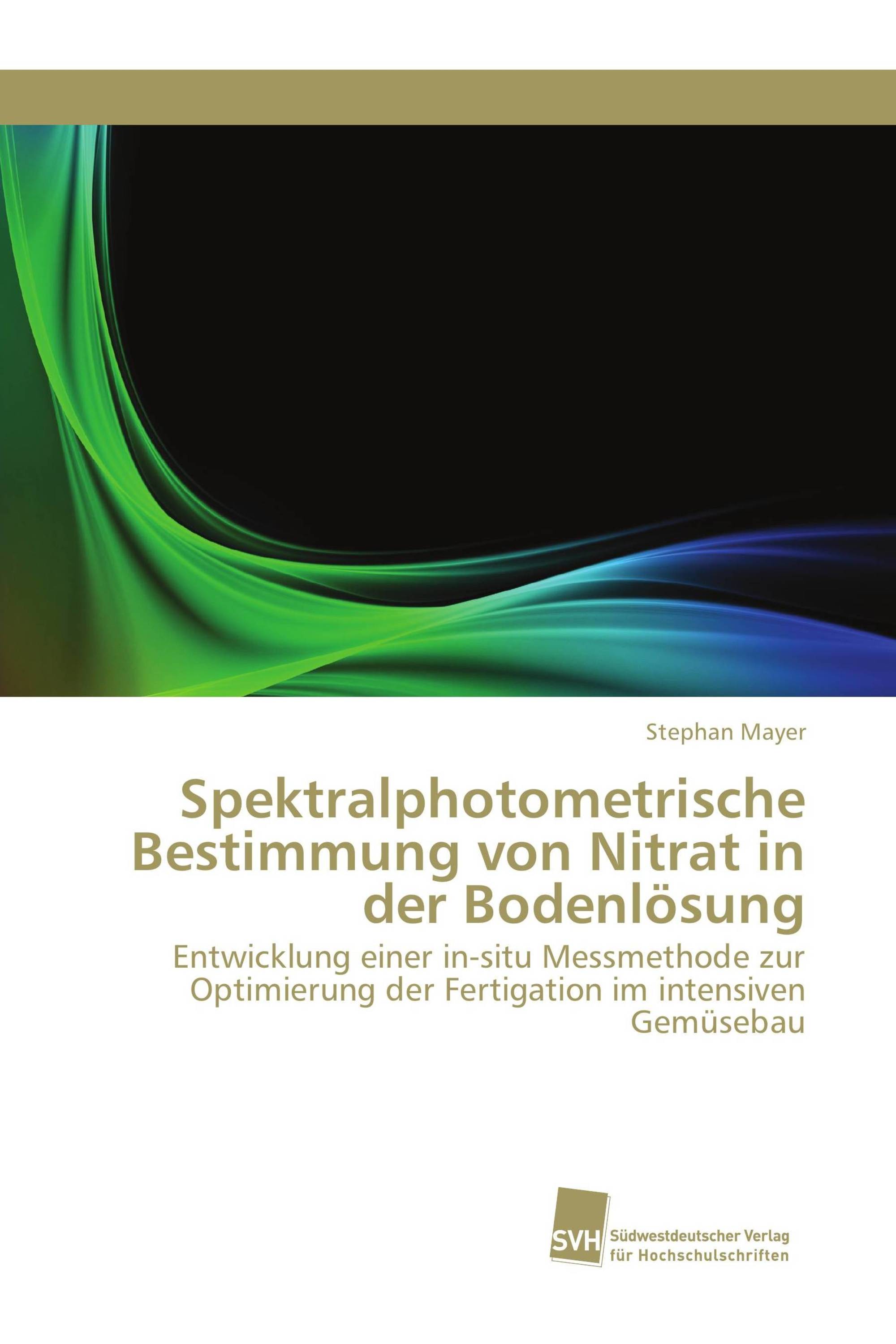 Spektralphotometrische Bestimmung von Nitrat in der Bodenlösung