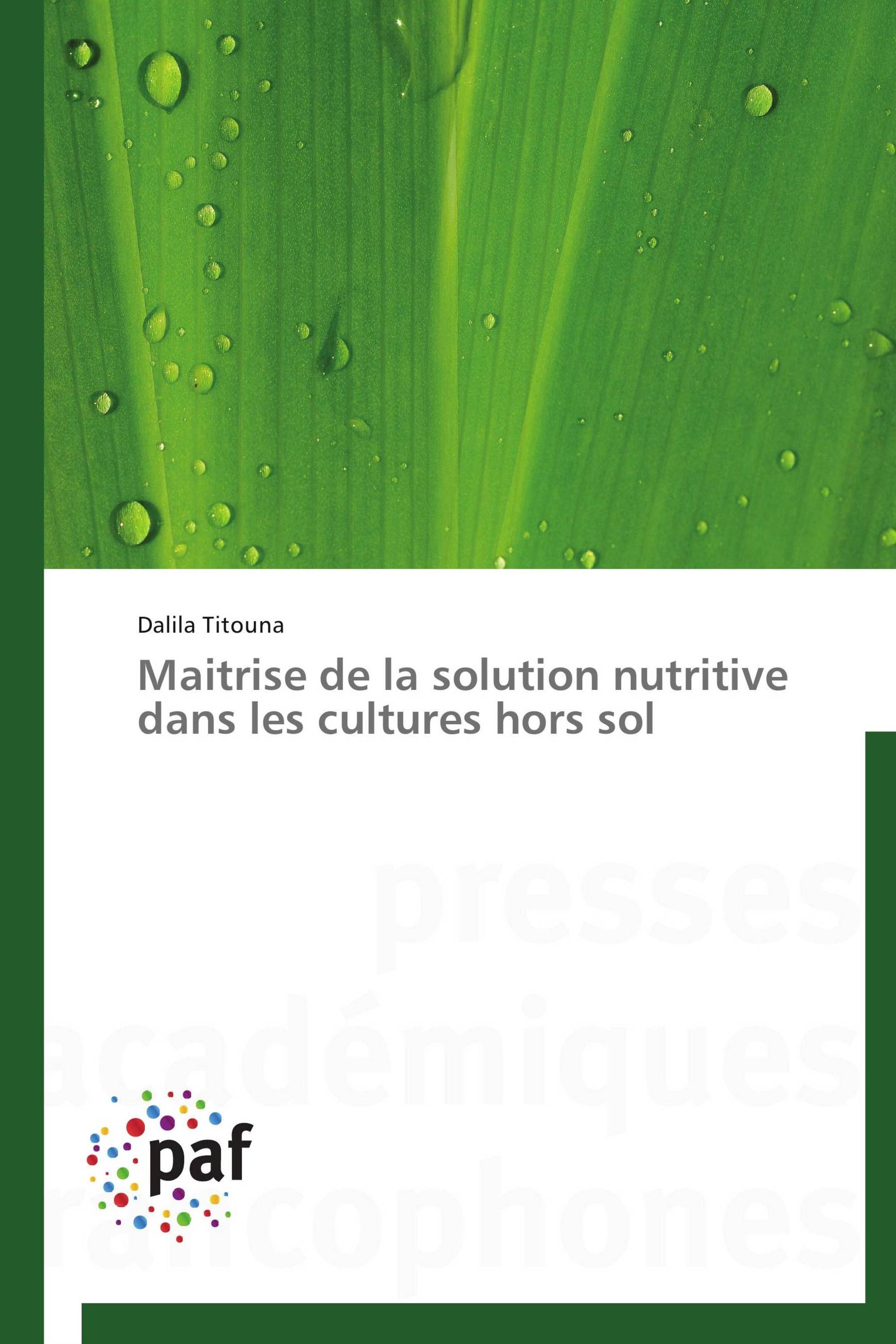 Maitrise de la solution nutritive dans les cultures hors sol