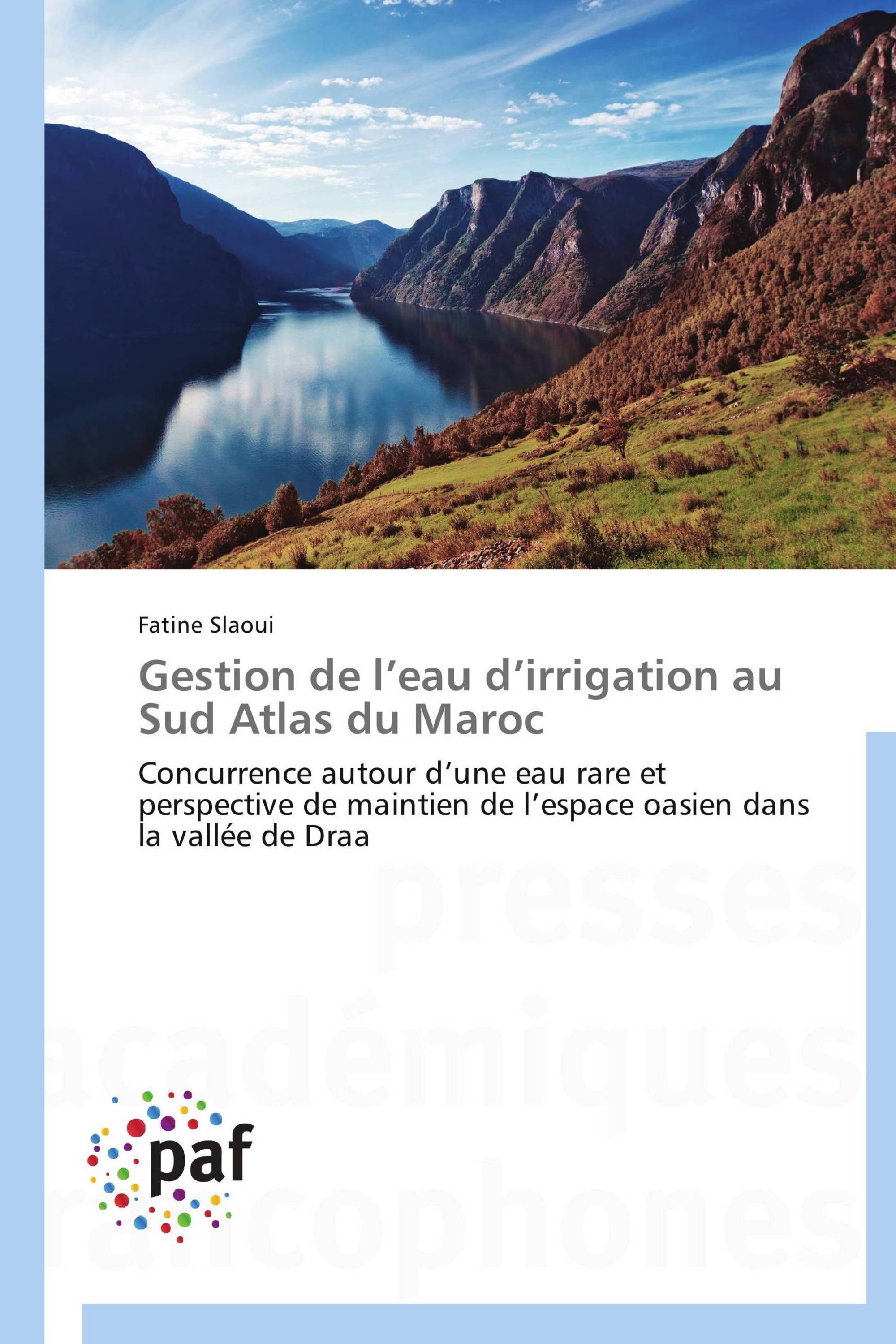 Gestion de l’eau d’irrigation au Sud Atlas du Maroc