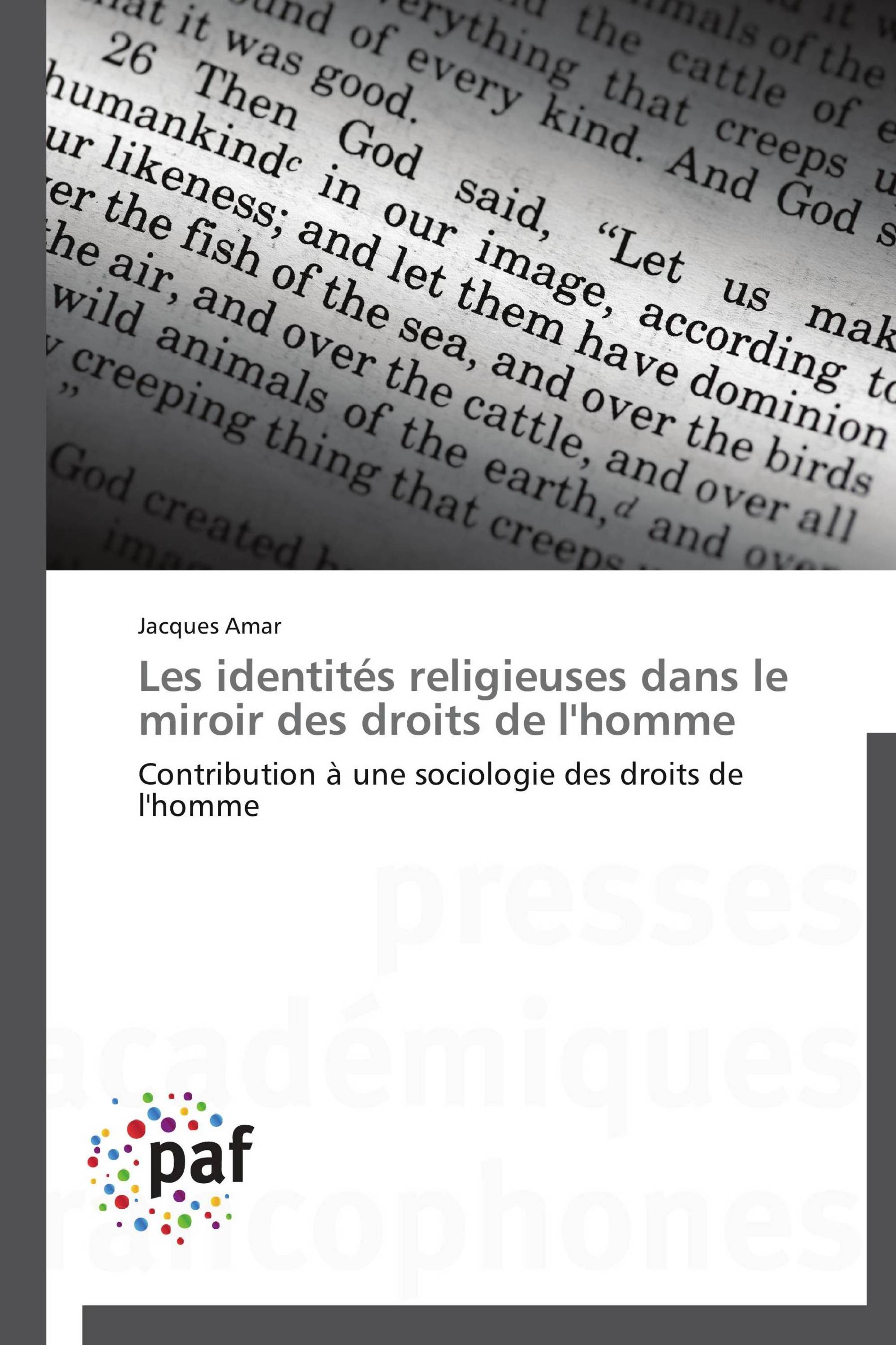 Les identités religieuses dans le miroir des droits de l'homme