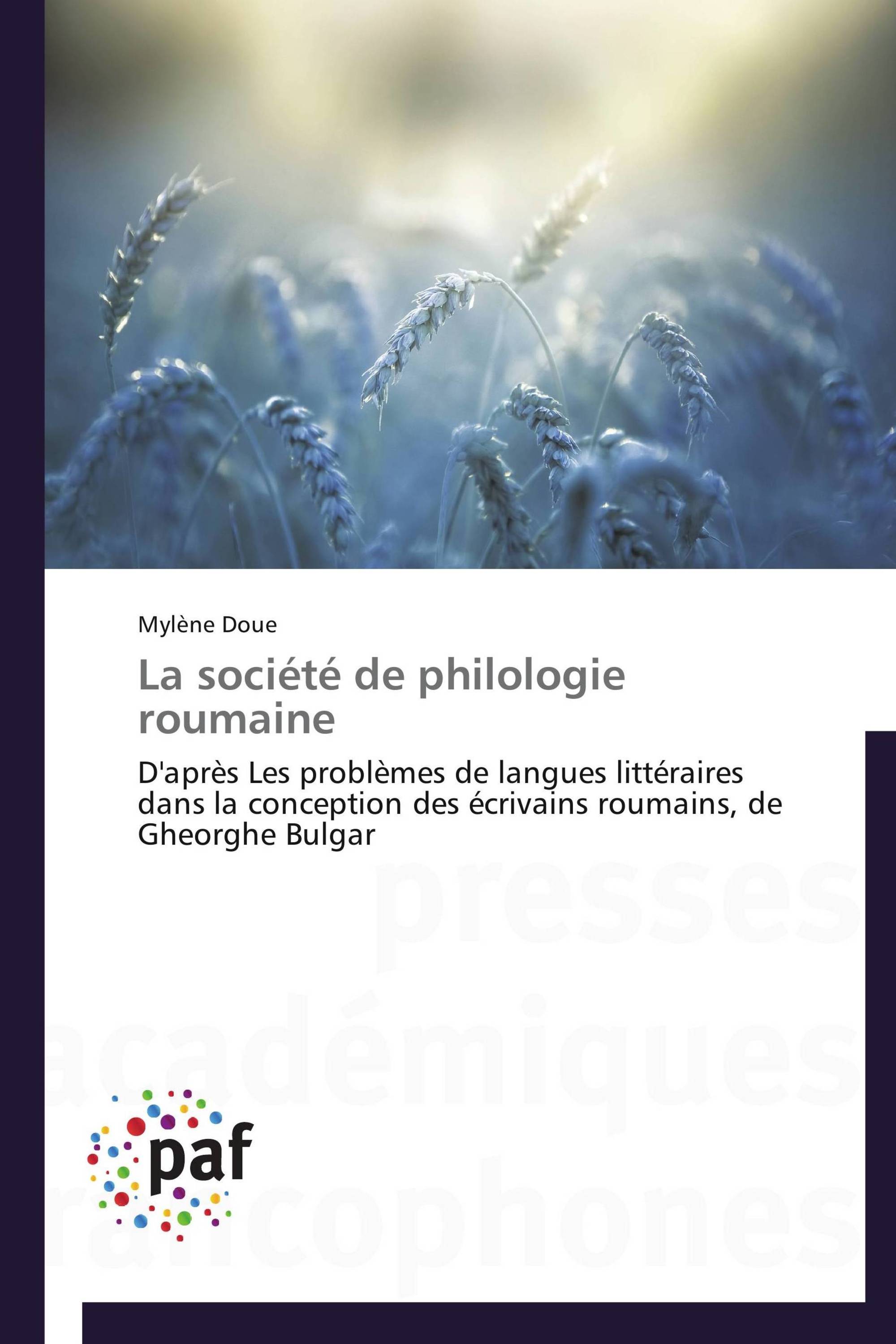 La société de philologie roumaine