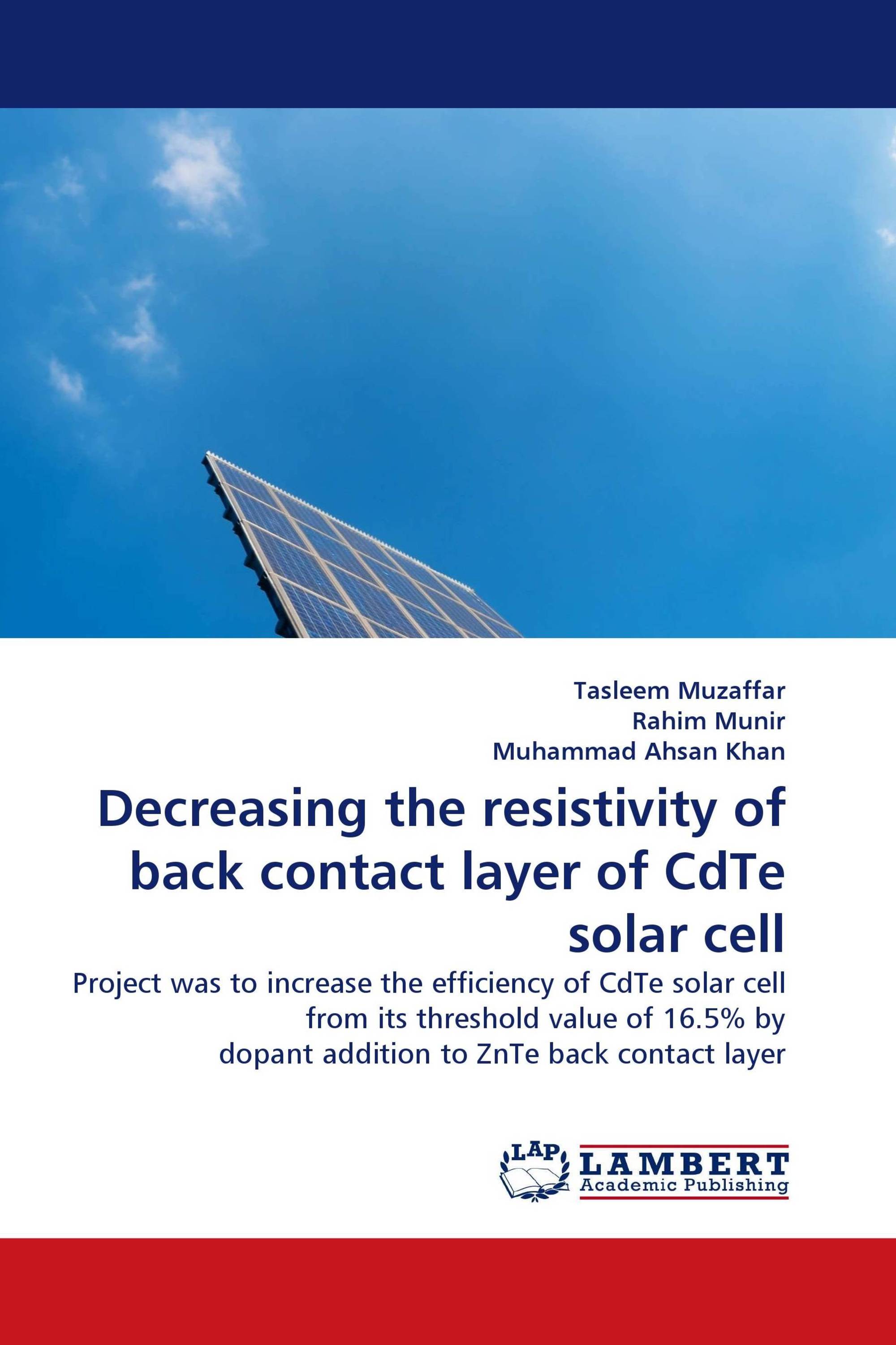 Decreasing the resistivity of back contact layer of CdTe solar cell