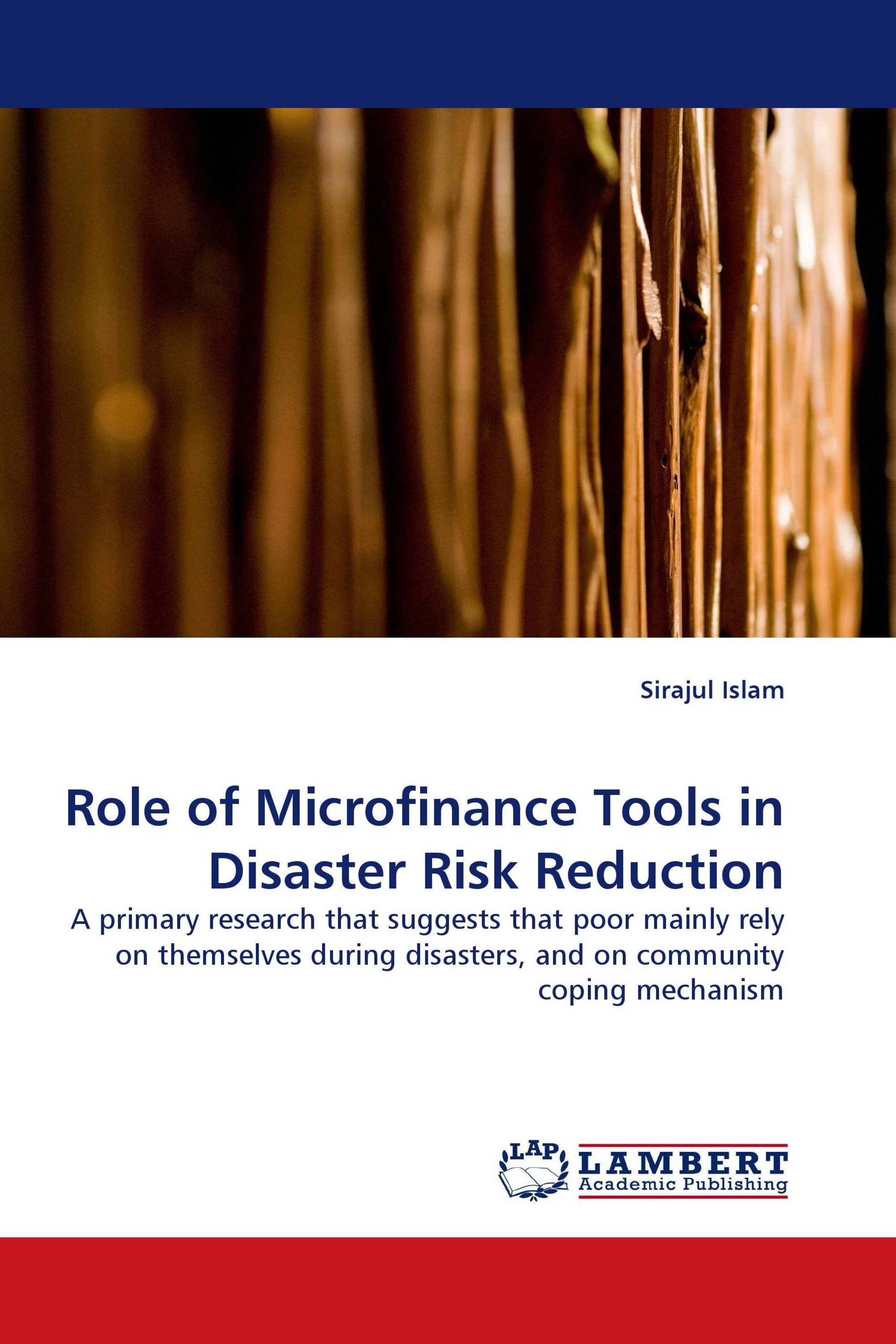 Role of Microfinance Tools in Disaster Risk Reduction