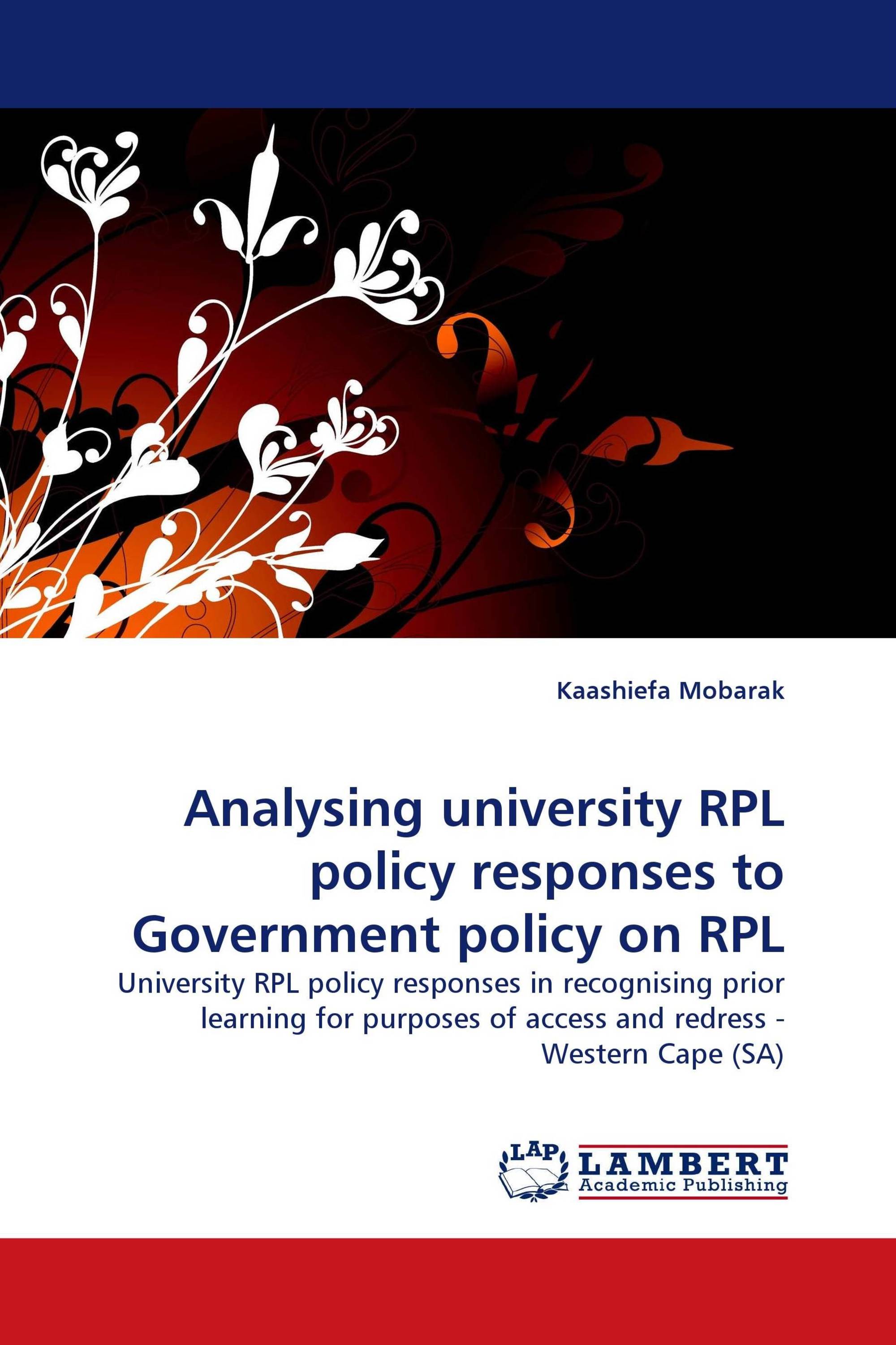 Analysing university RPL policy responses to Government policy on RPL