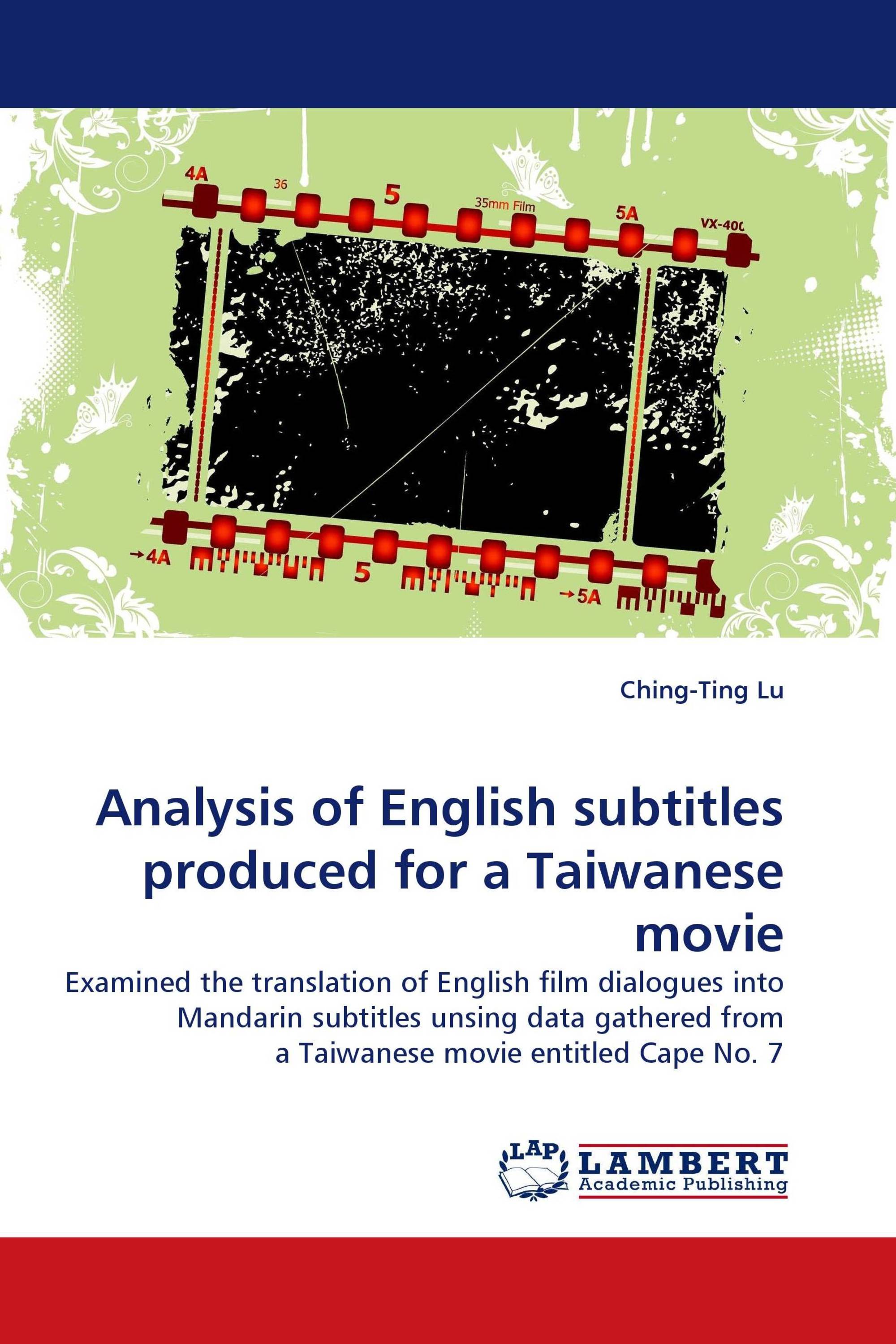 Analysis of English subtitles produced for a Taiwanese movie