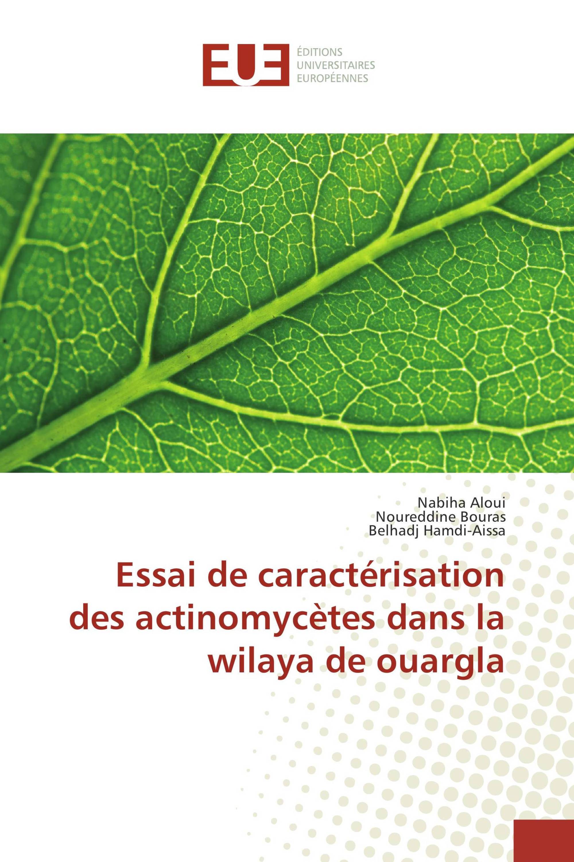 Essai de caractérisation des actinomycètes dans la wilaya de ouargla