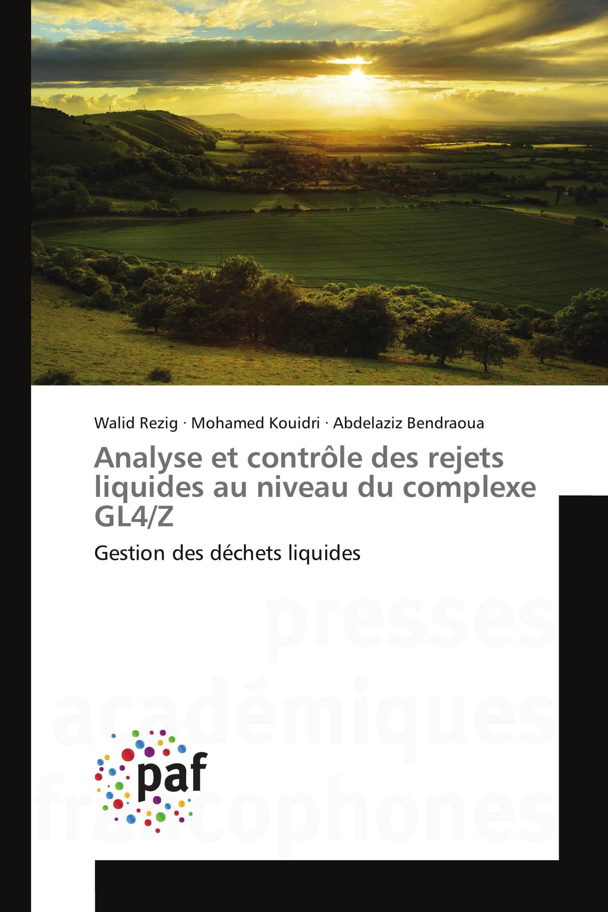 Analyse et contrôle des rejets liquides au niveau du complexe GL4/Z