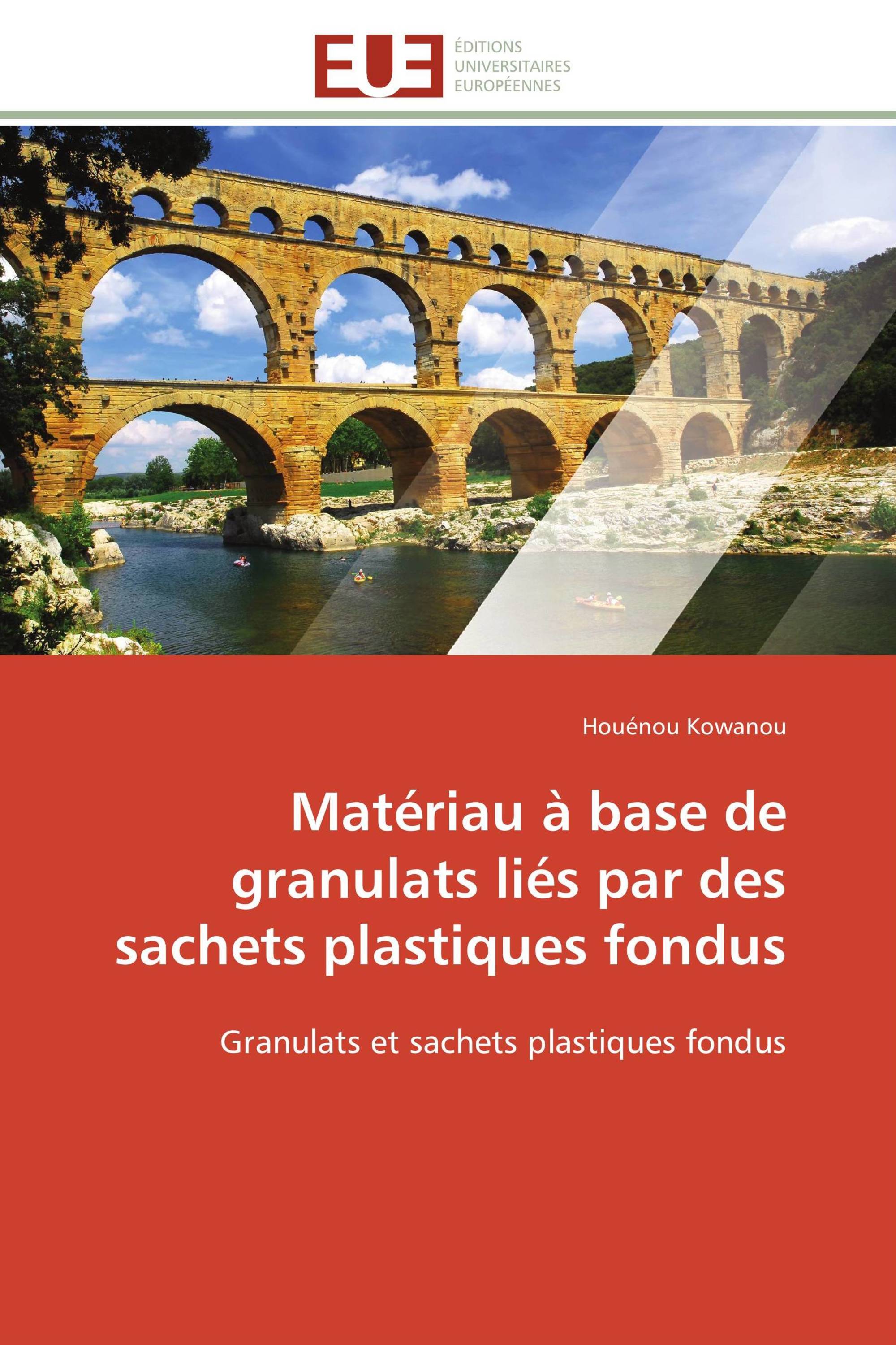 Matériau à base de granulats liés par des sachets plastiques fondus