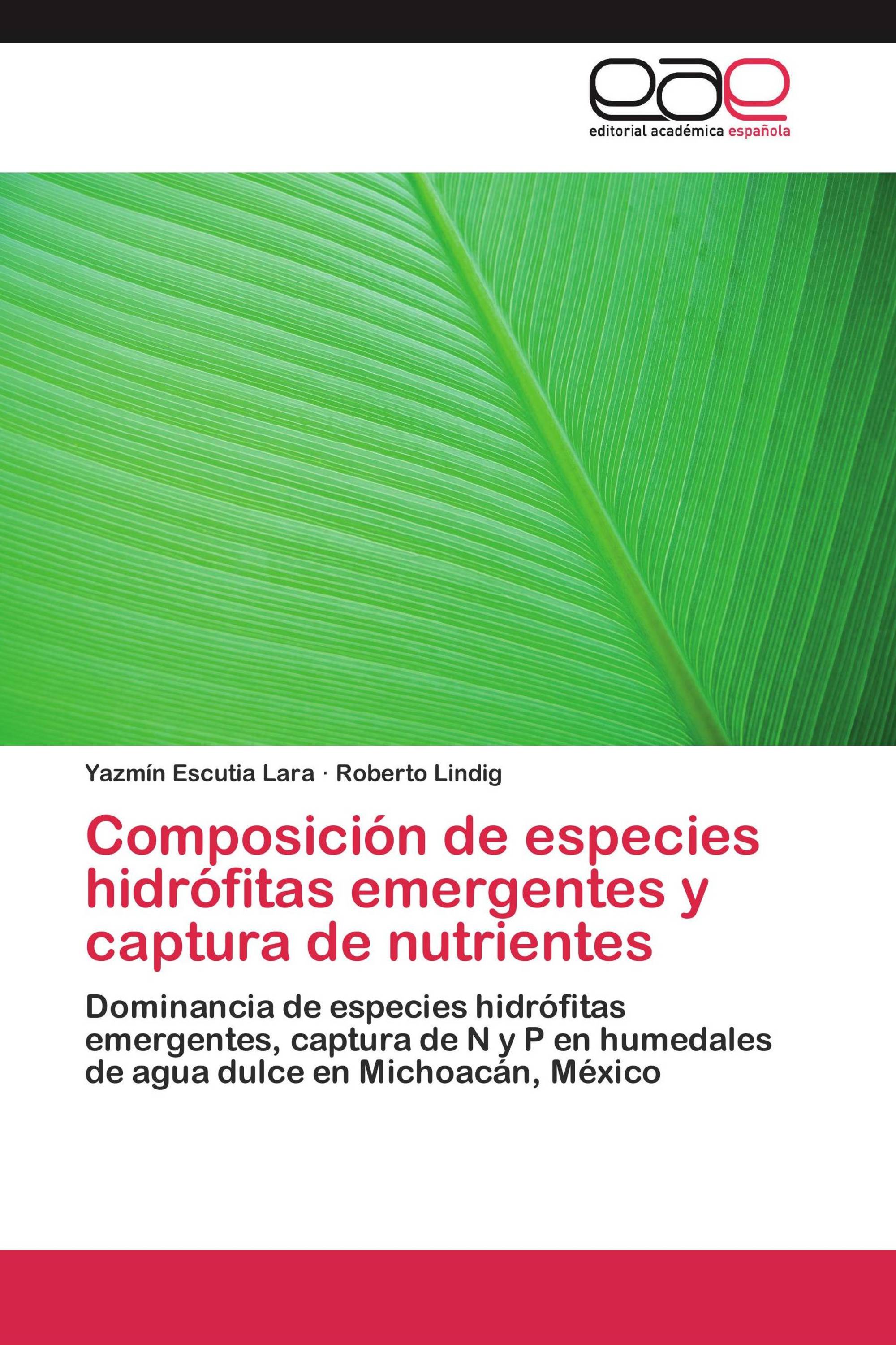 Composición de especies hidrófitas emergentes y captura de nutrientes