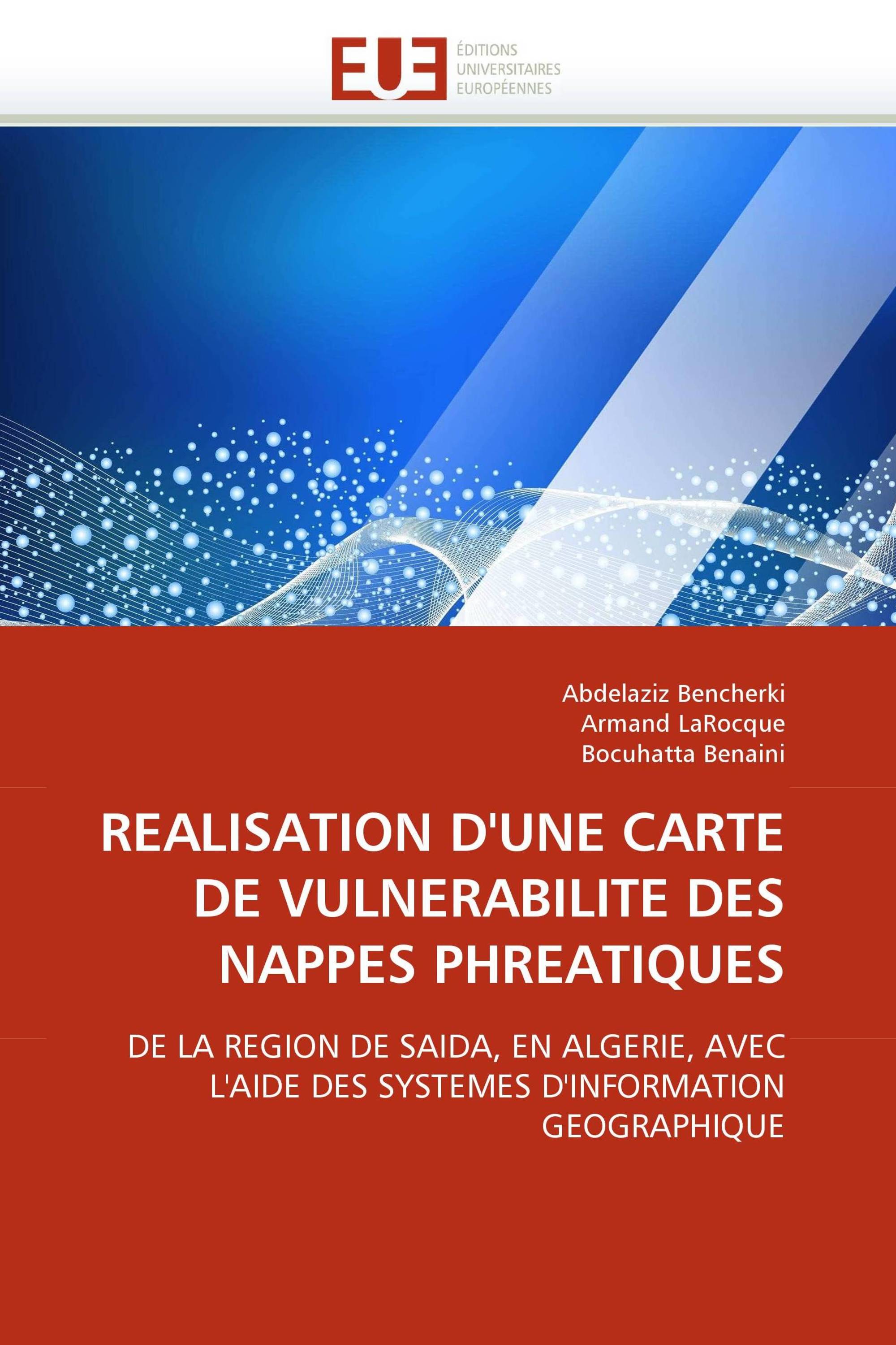 REALISATION D'UNE CARTE DE VULNERABILITE DES NAPPES PHREATIQUES