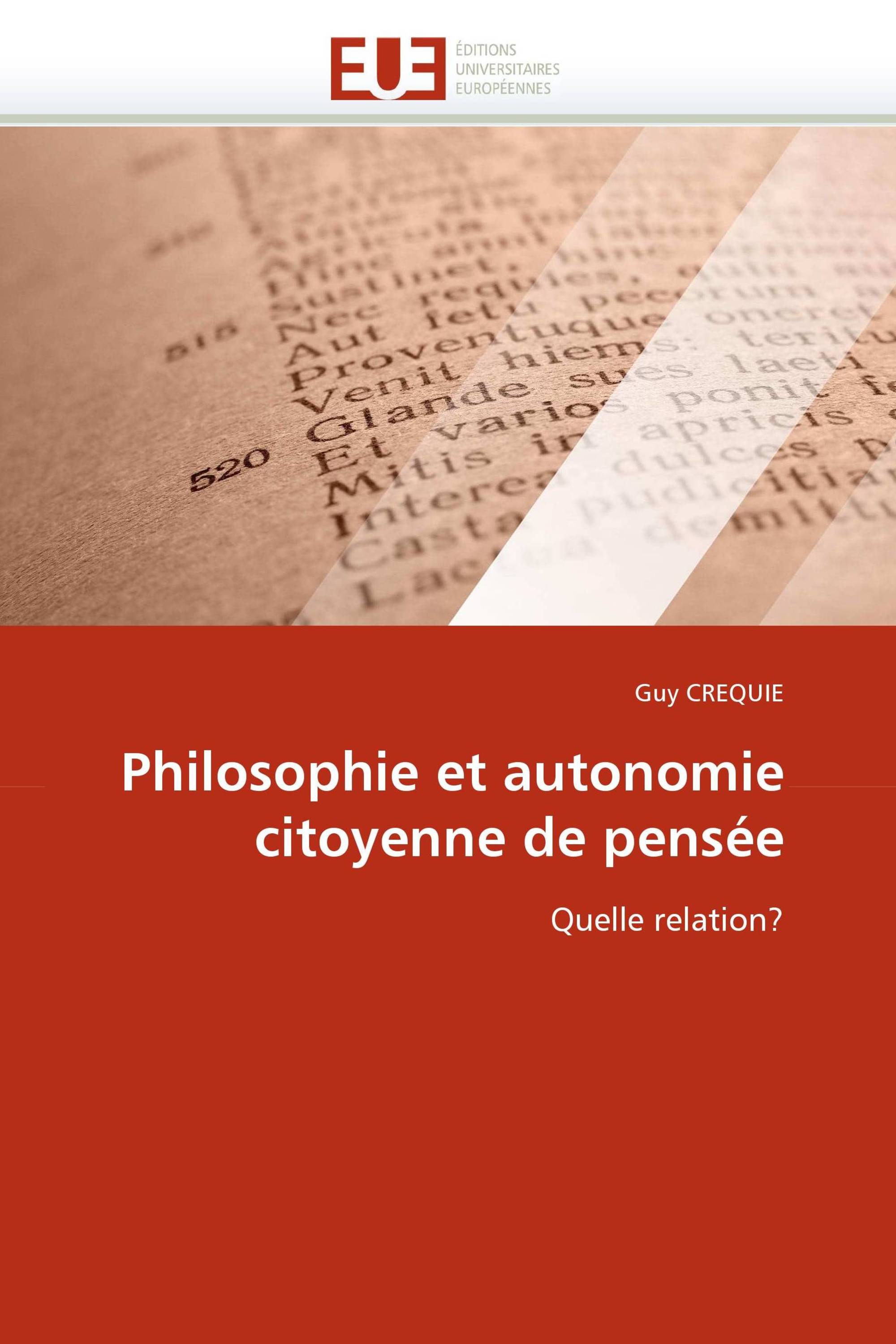 Philosophie et autonomie citoyenne de pensée