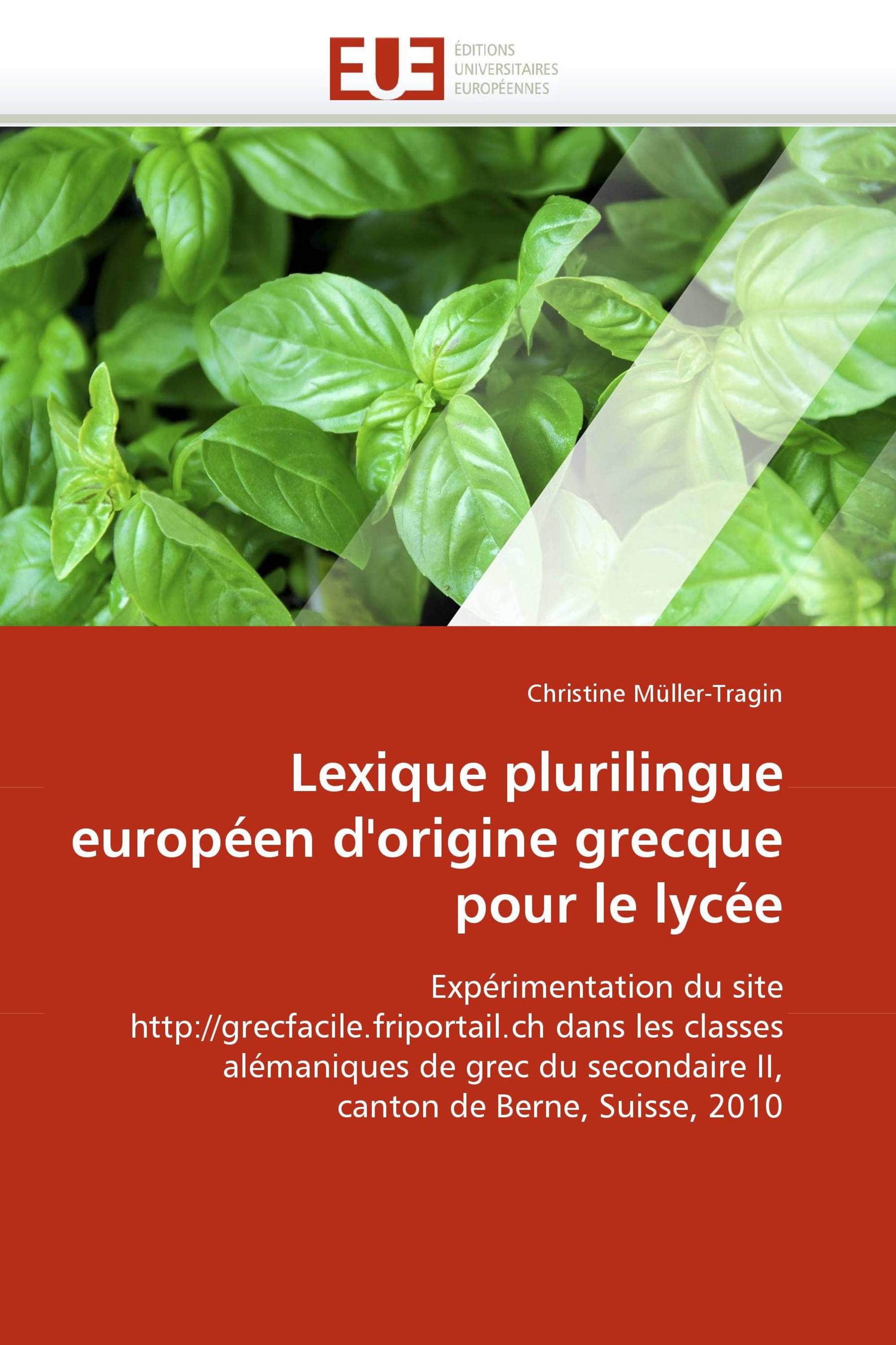 Lexique plurilingue européen d'origine grecque pour le lycée