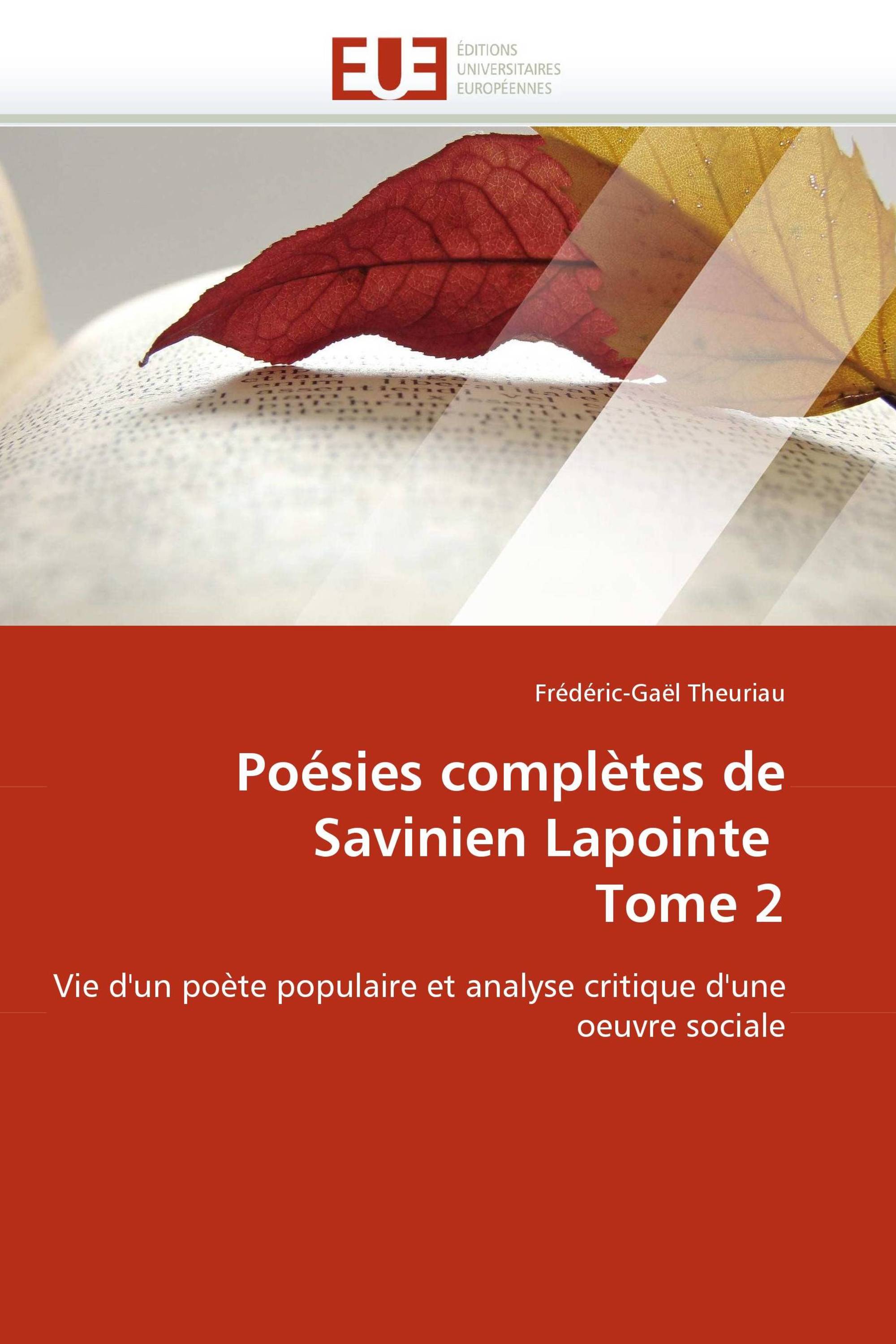 Poésies complètes de Savinien Lapointe  Tome 2