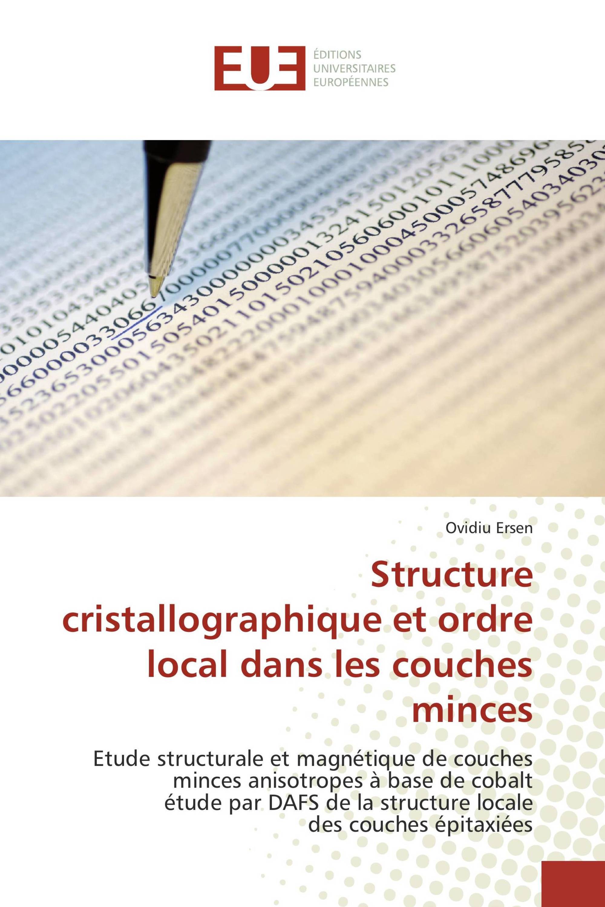 Structure cristallographique et ordre local dans les couches minces