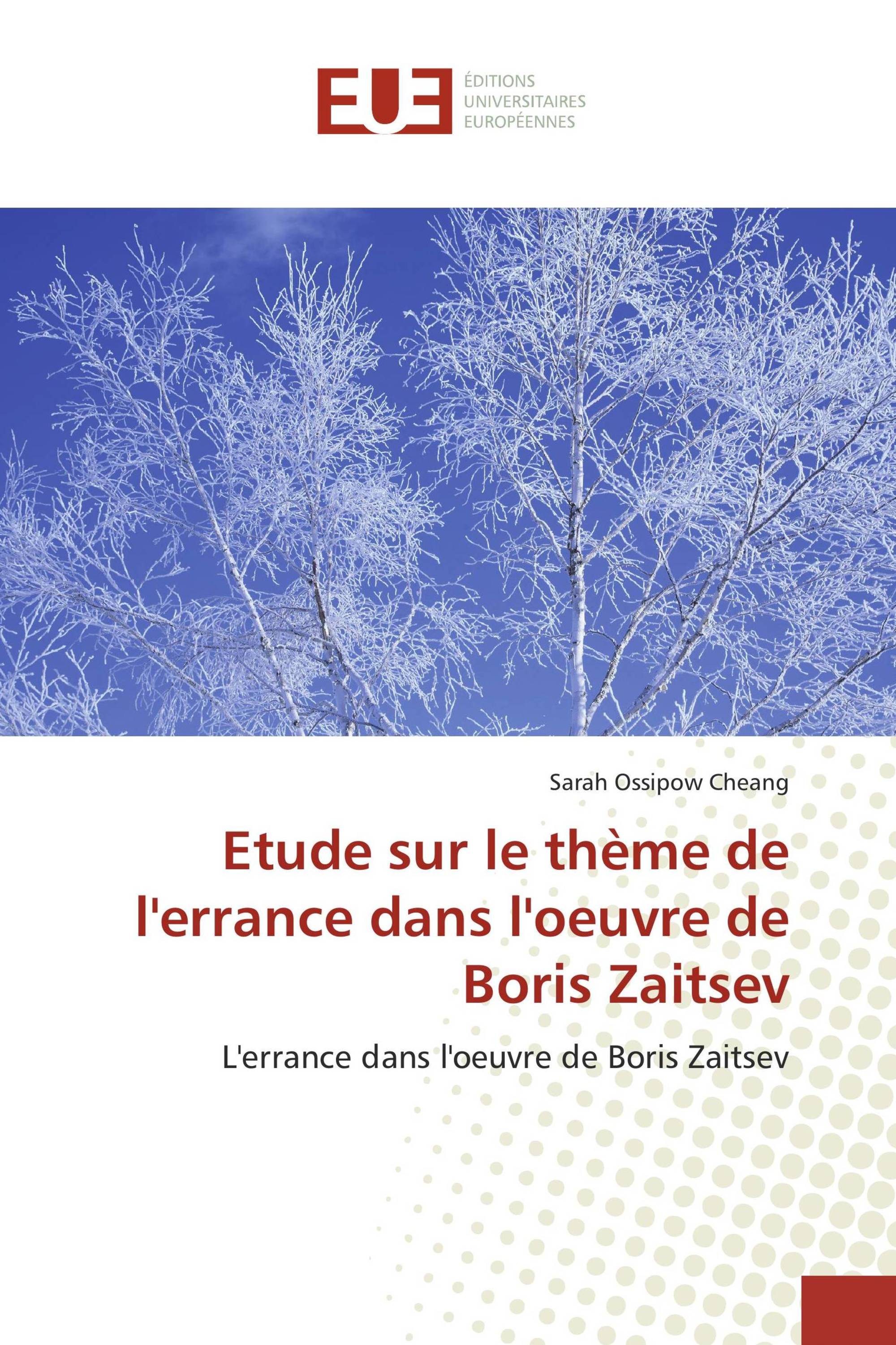 Etude sur le thème de l'errance dans l'oeuvre de Boris Zaitsev