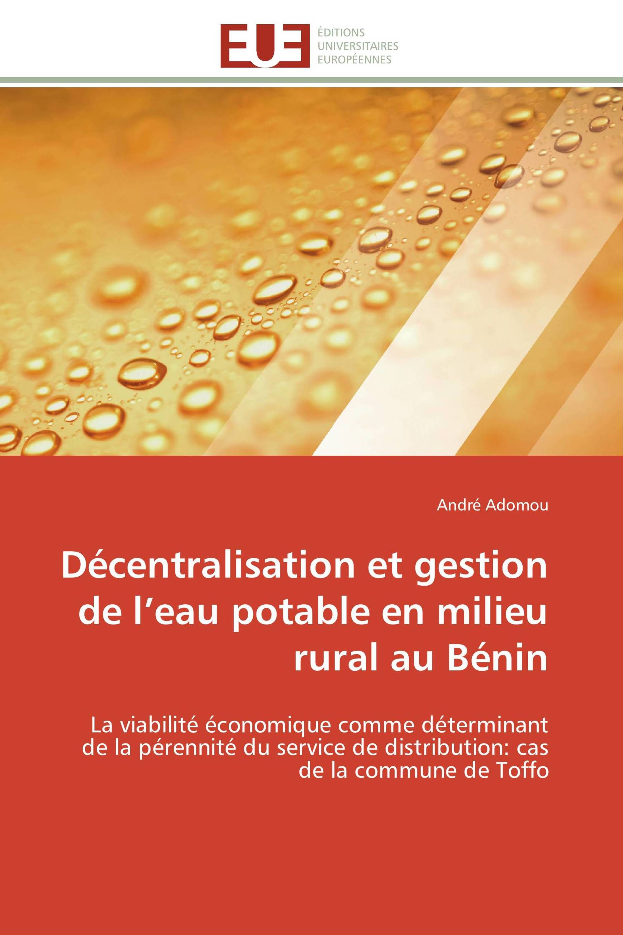 Décentralisation et gestion de l’eau potable en milieu rural au Bénin