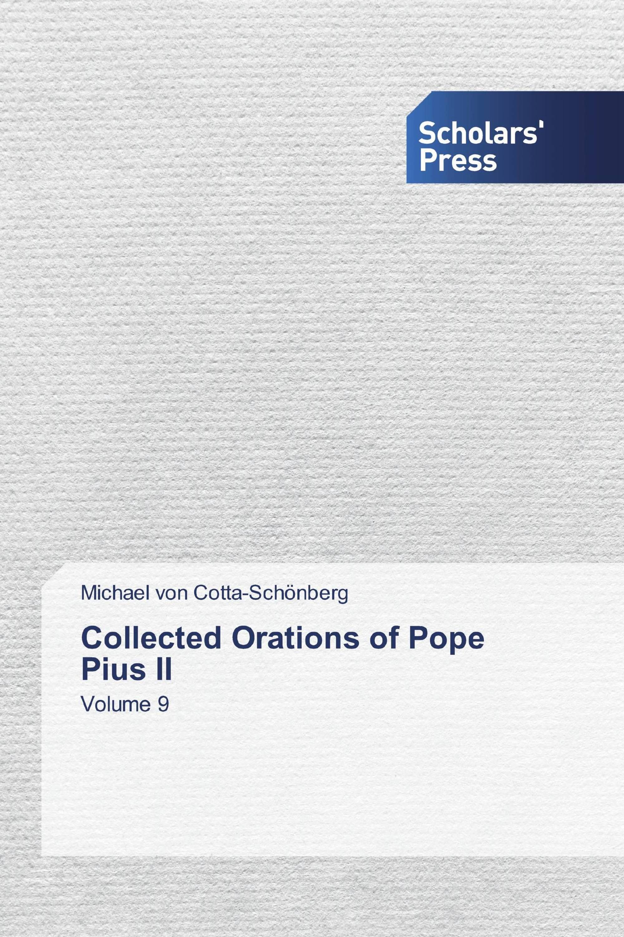 Collected Orations of Pope Pius II