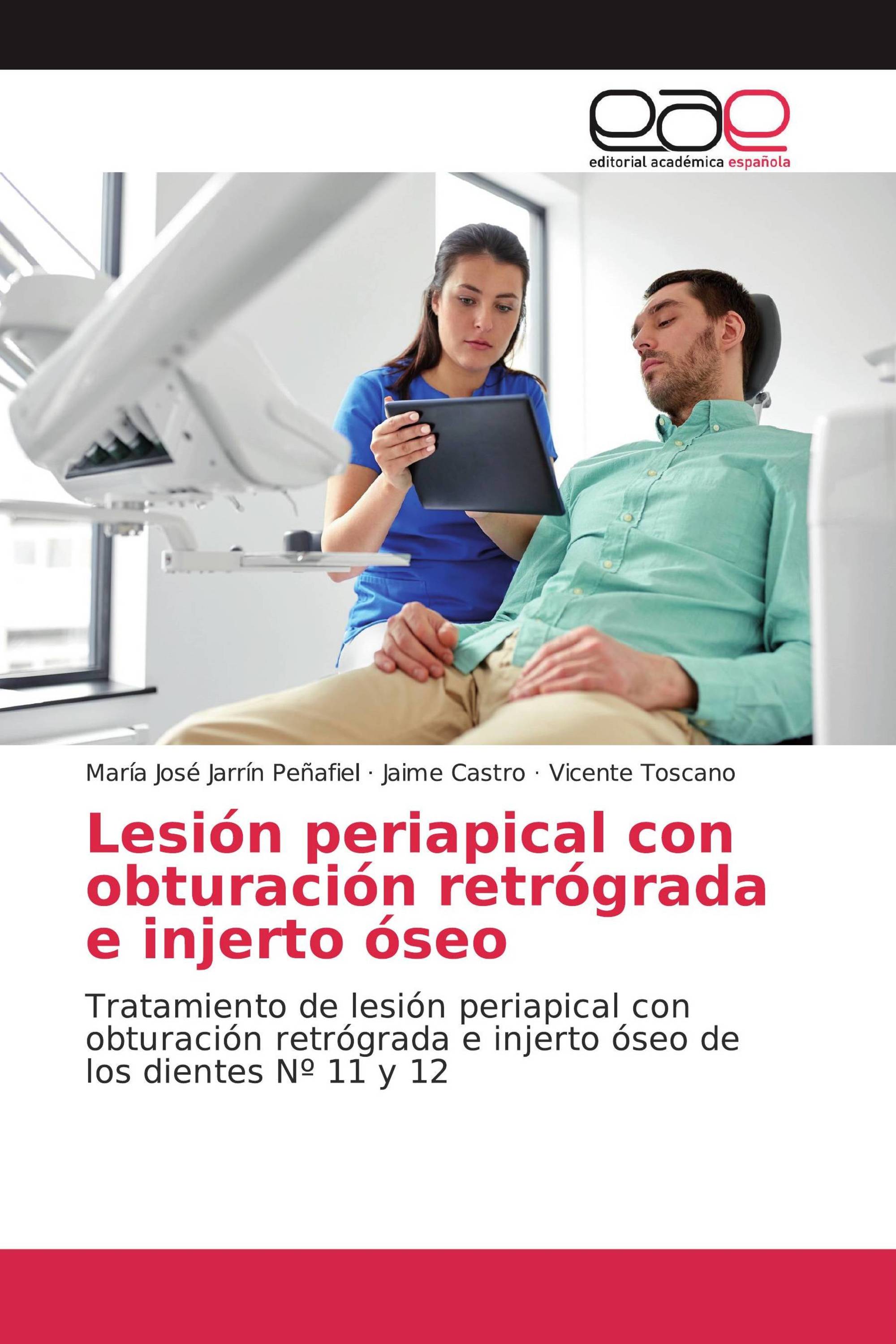 Lesión periapical con obturación retrógrada e injerto óseo