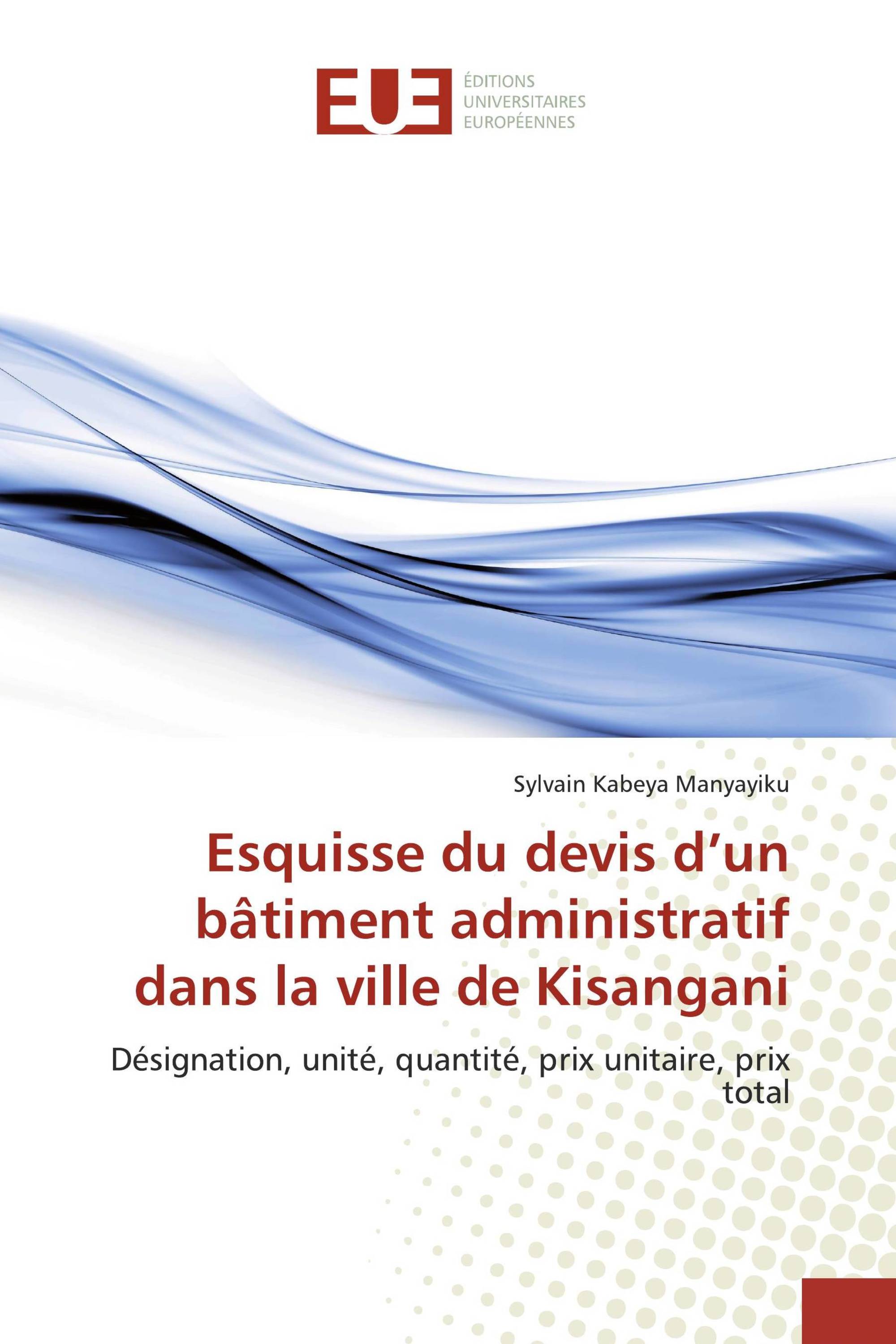 Esquisse du devis d’un bâtiment administratif dans la ville de Kisangani