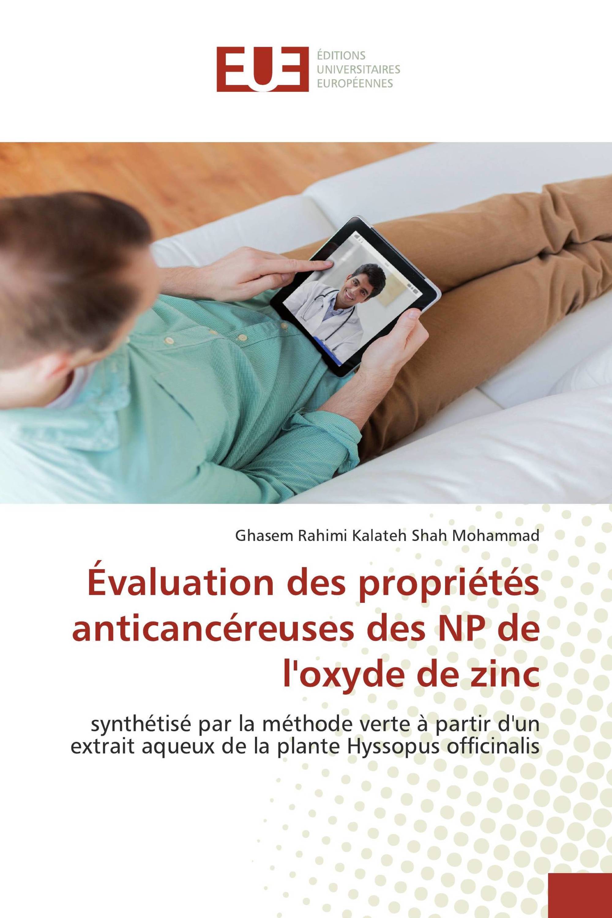 Évaluation des propriétés anticancéreuses des NP de l'oxyde de zinc