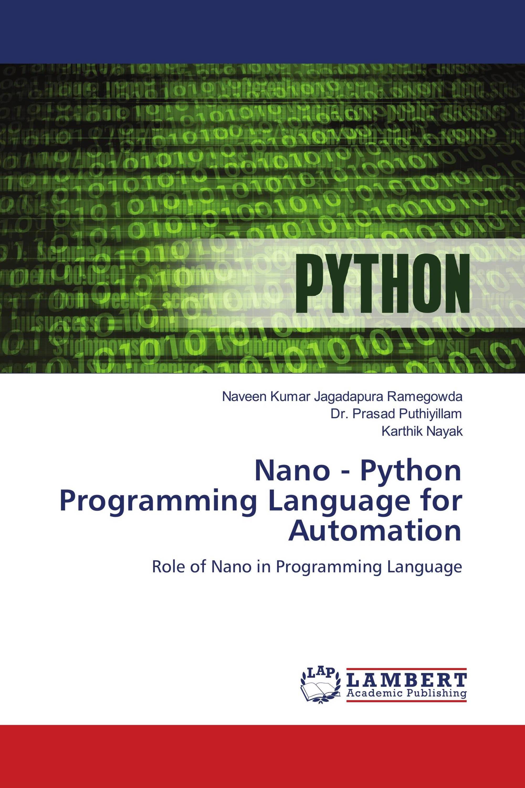Nano python programming language for automation 978 613 9 95806 1