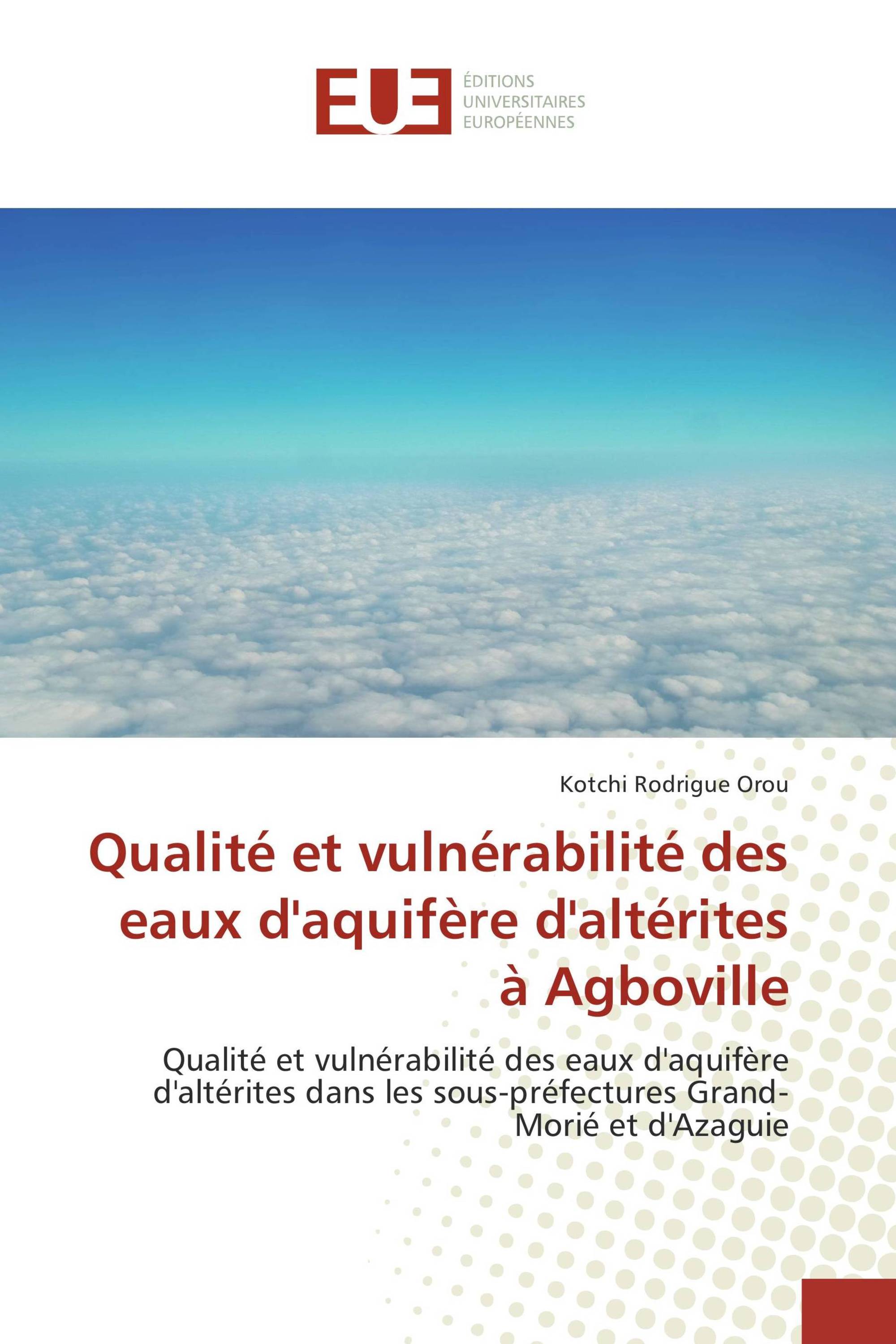 Qualité et vulnérabilité des eaux d'aquifère d'altérites à Agboville