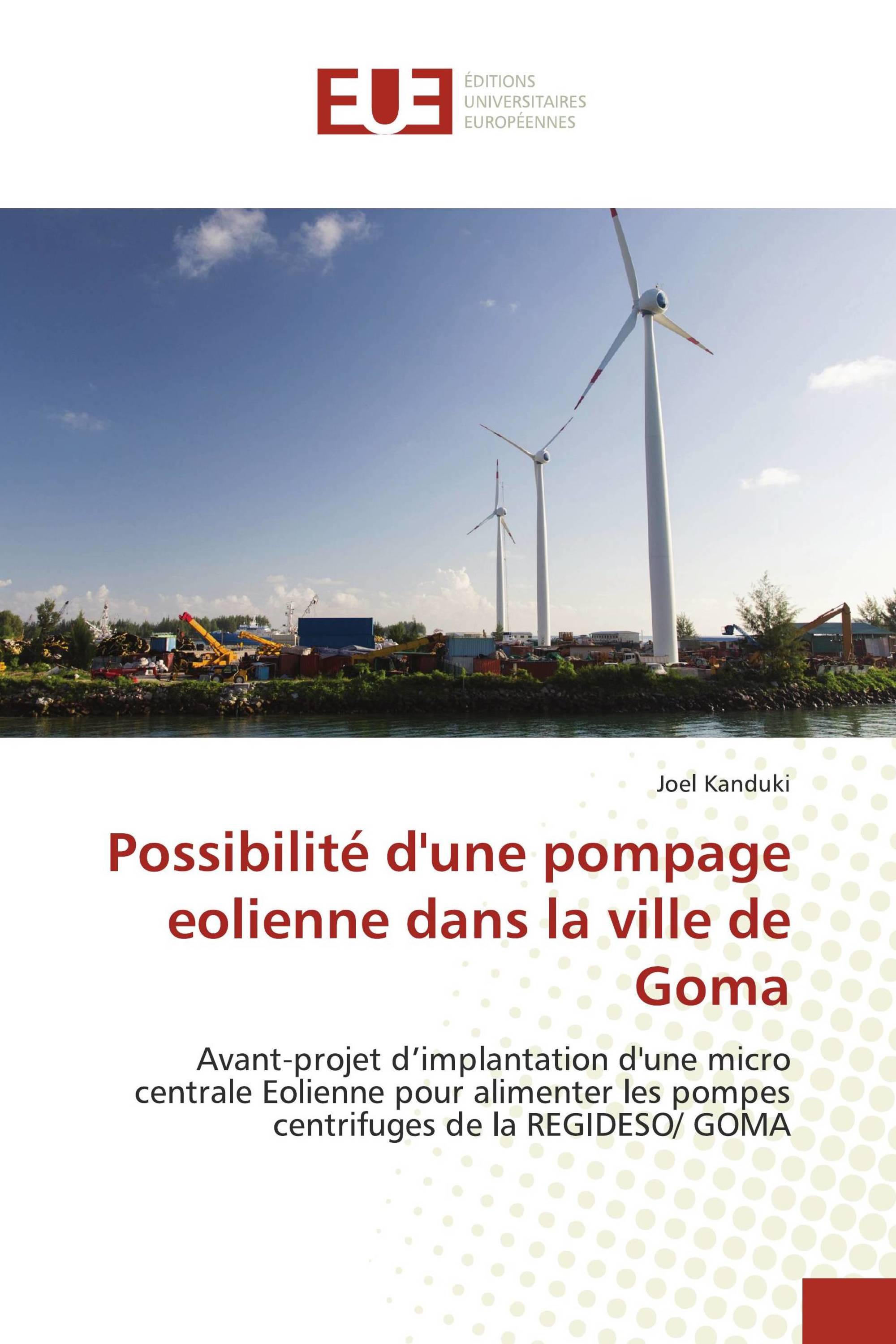 Possibilité d'une pompage eolienne dans la ville de Goma