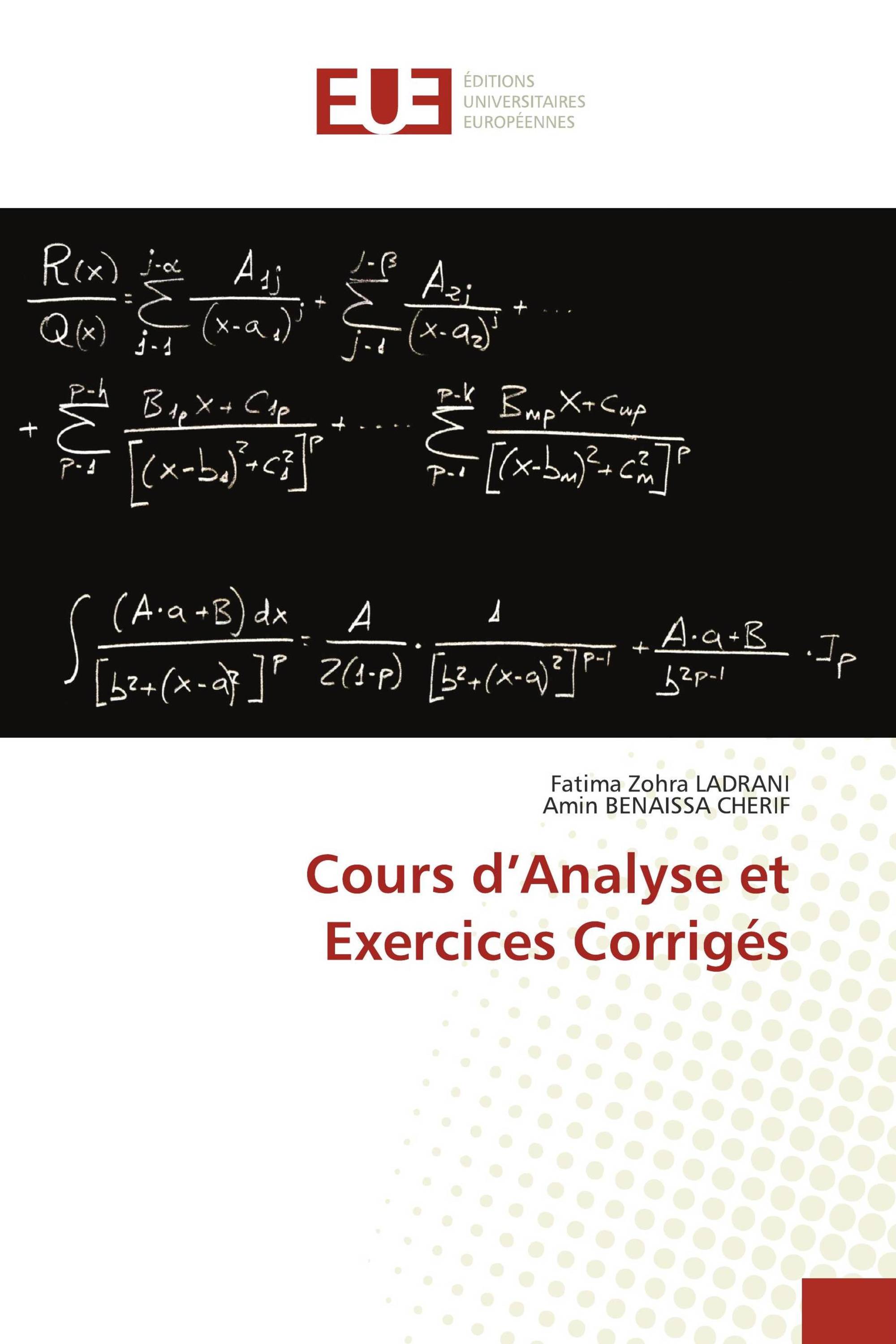 Cours d’Analyse et Exercices Corrigés